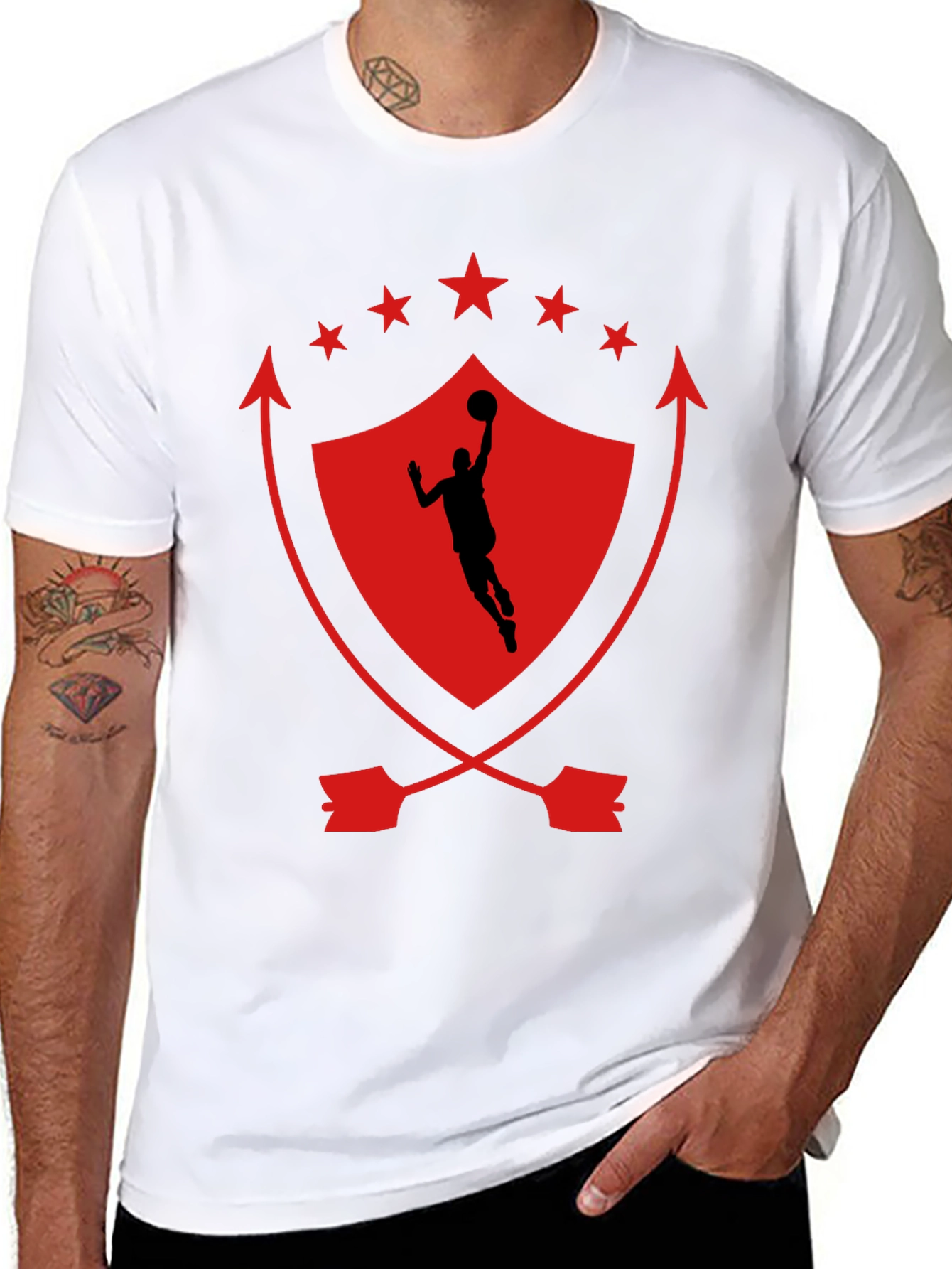 Basketball Shield Graphic T-Shirt - Black