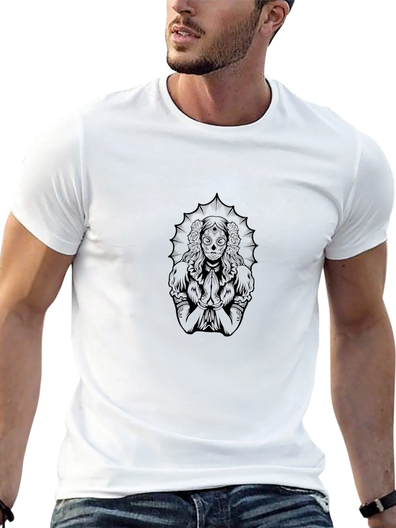 Black Sugar Skull Graphic Tee