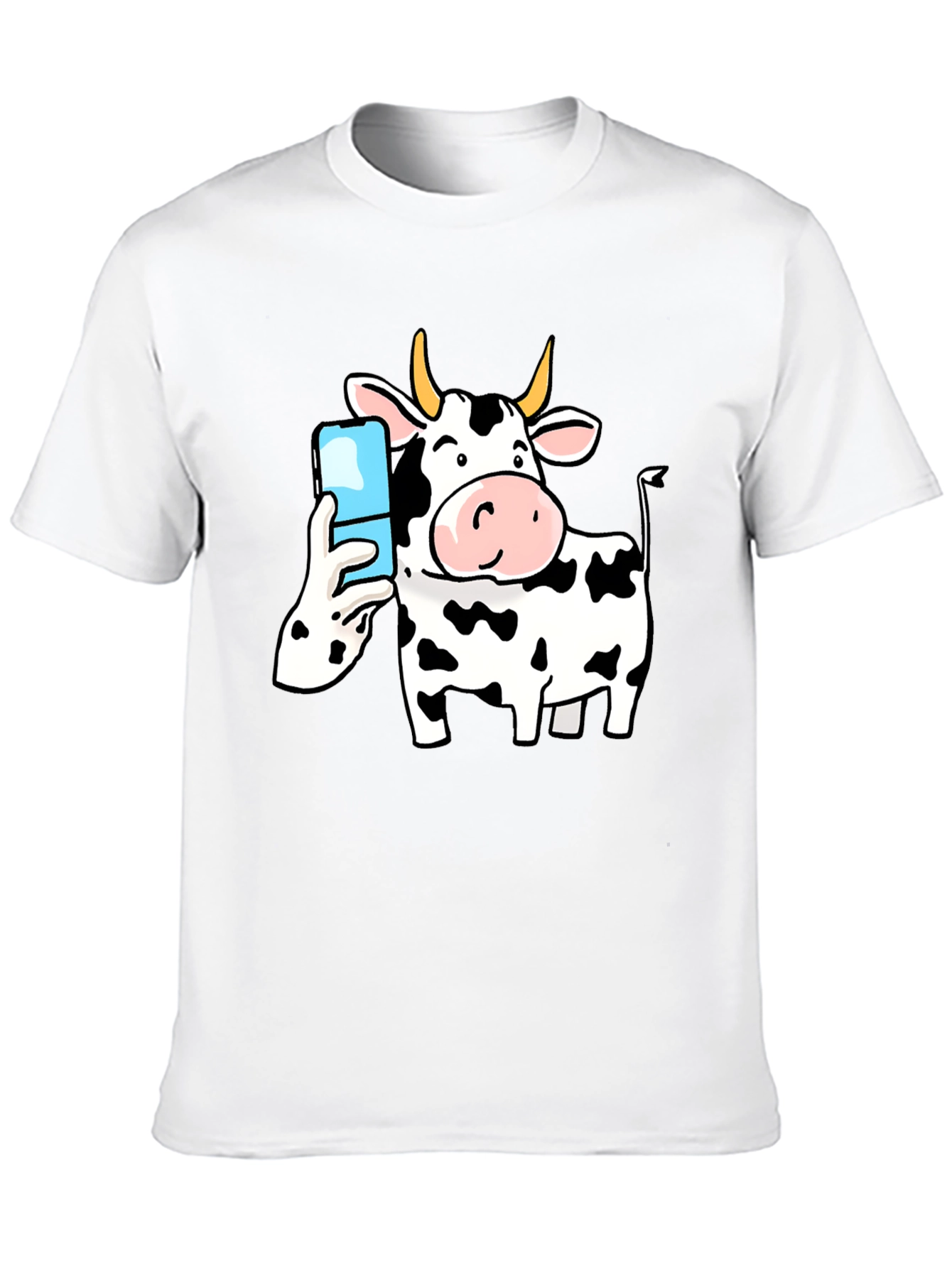 Cow Selfie Black T-Shirt