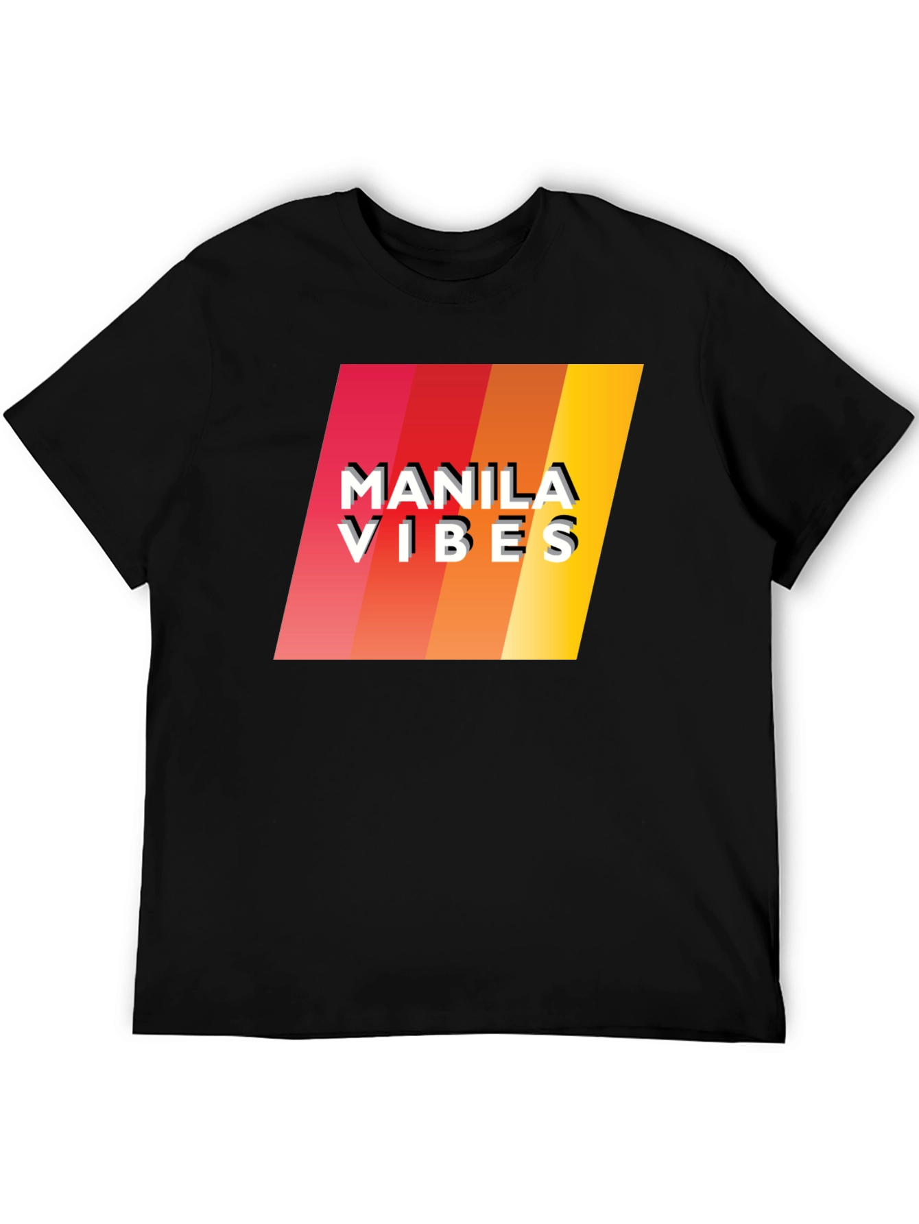 Manila Vibes Retro Graphic Tee - Black