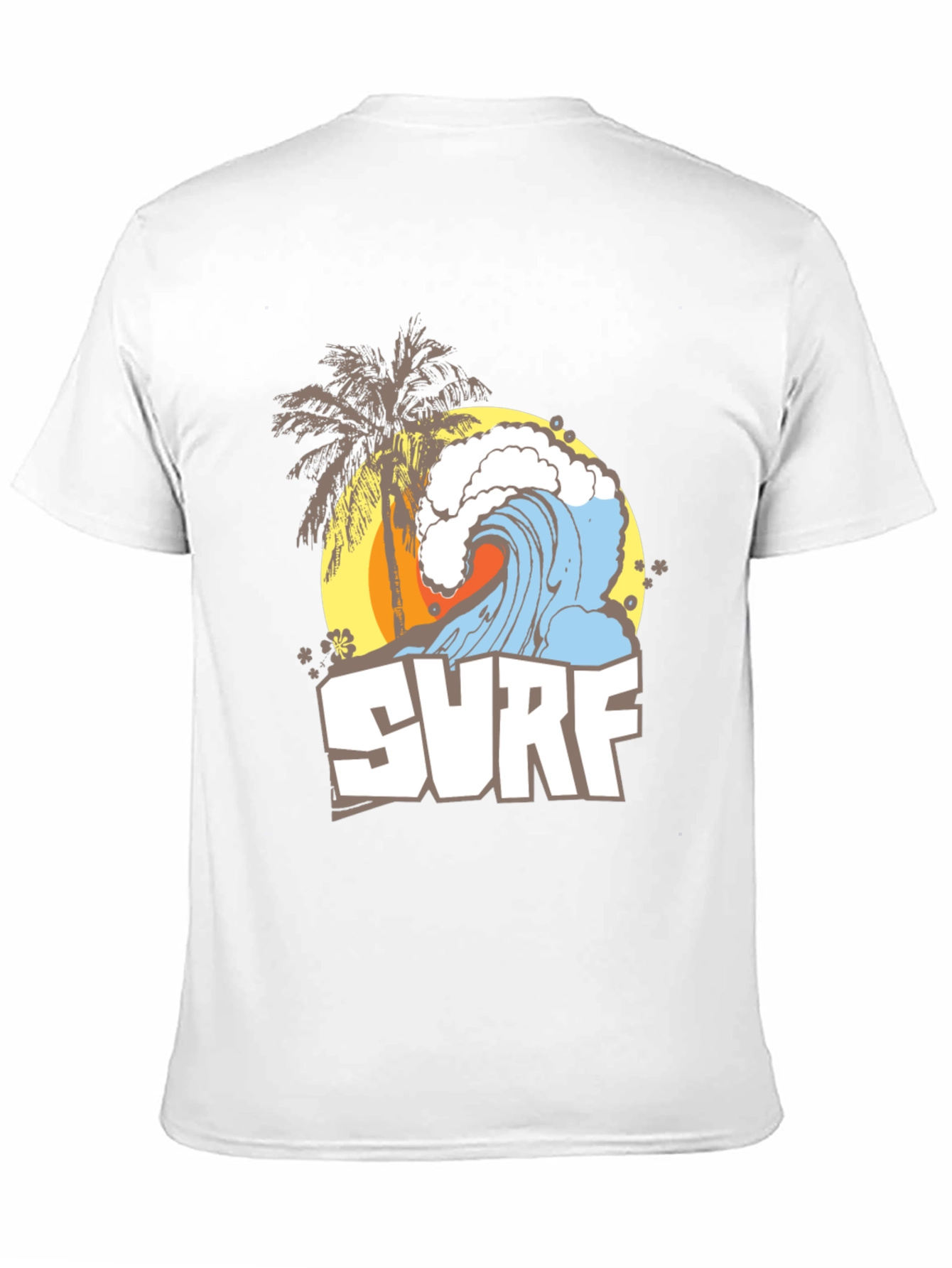 Surf Wave Graphic Tee - Black Summer T-Shirt