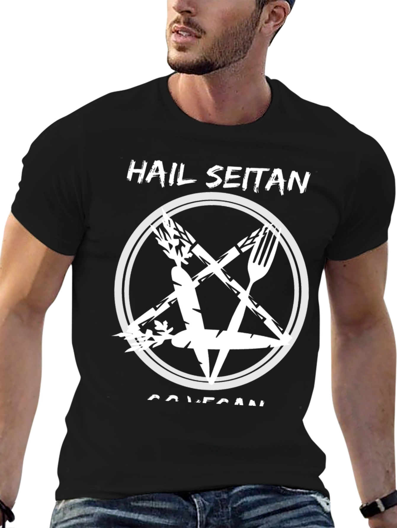 Hail Seitan Vegan T-Shirt - Funny Graphic Tee