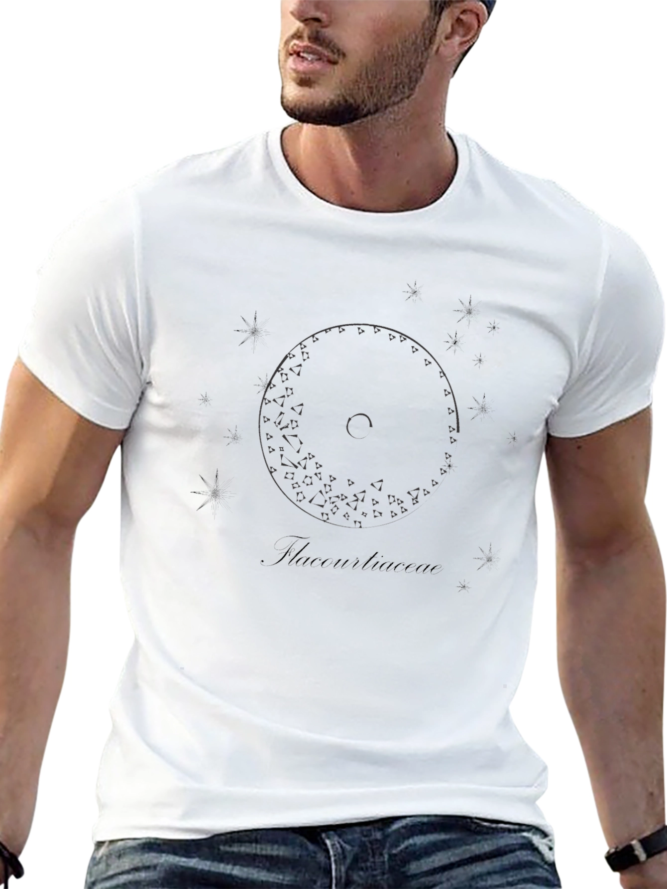 Modern Black Graphic Tee - Thacourtiaceae Design
