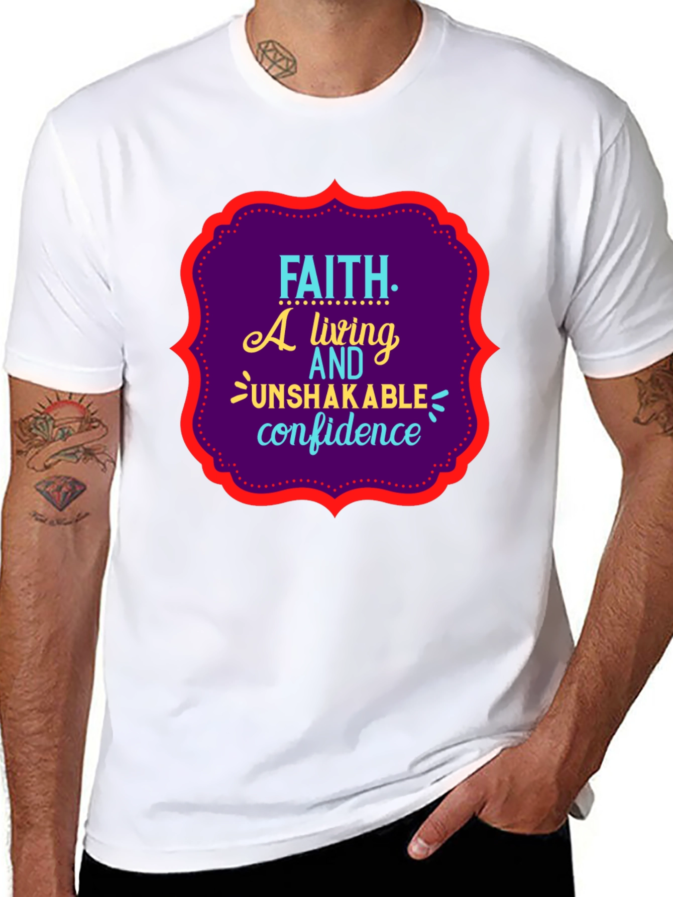 Faith Unshakable Confidence Black Graphic T-Shirt