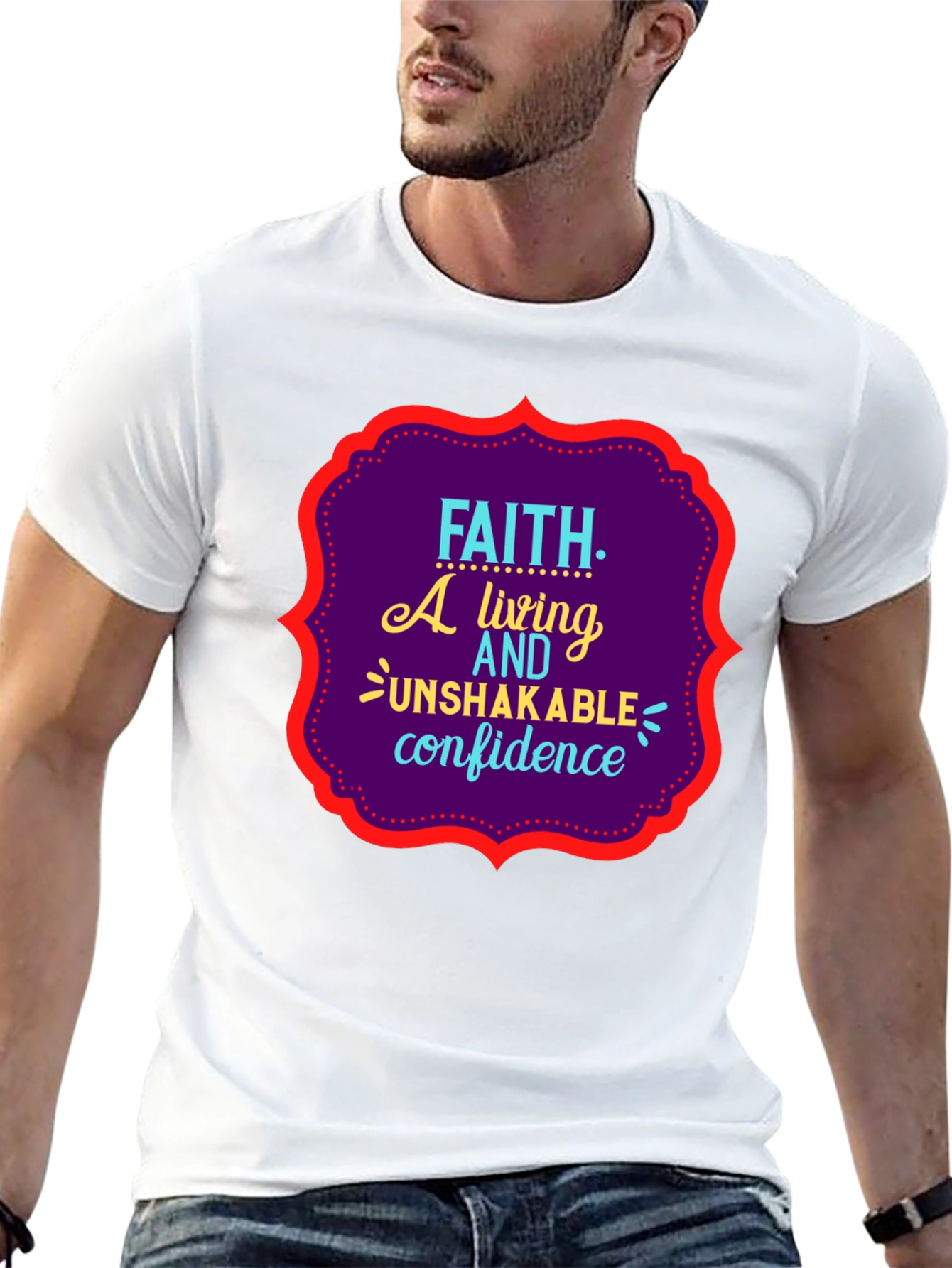 Faith Unshakable Confidence Black Graphic T-Shirt