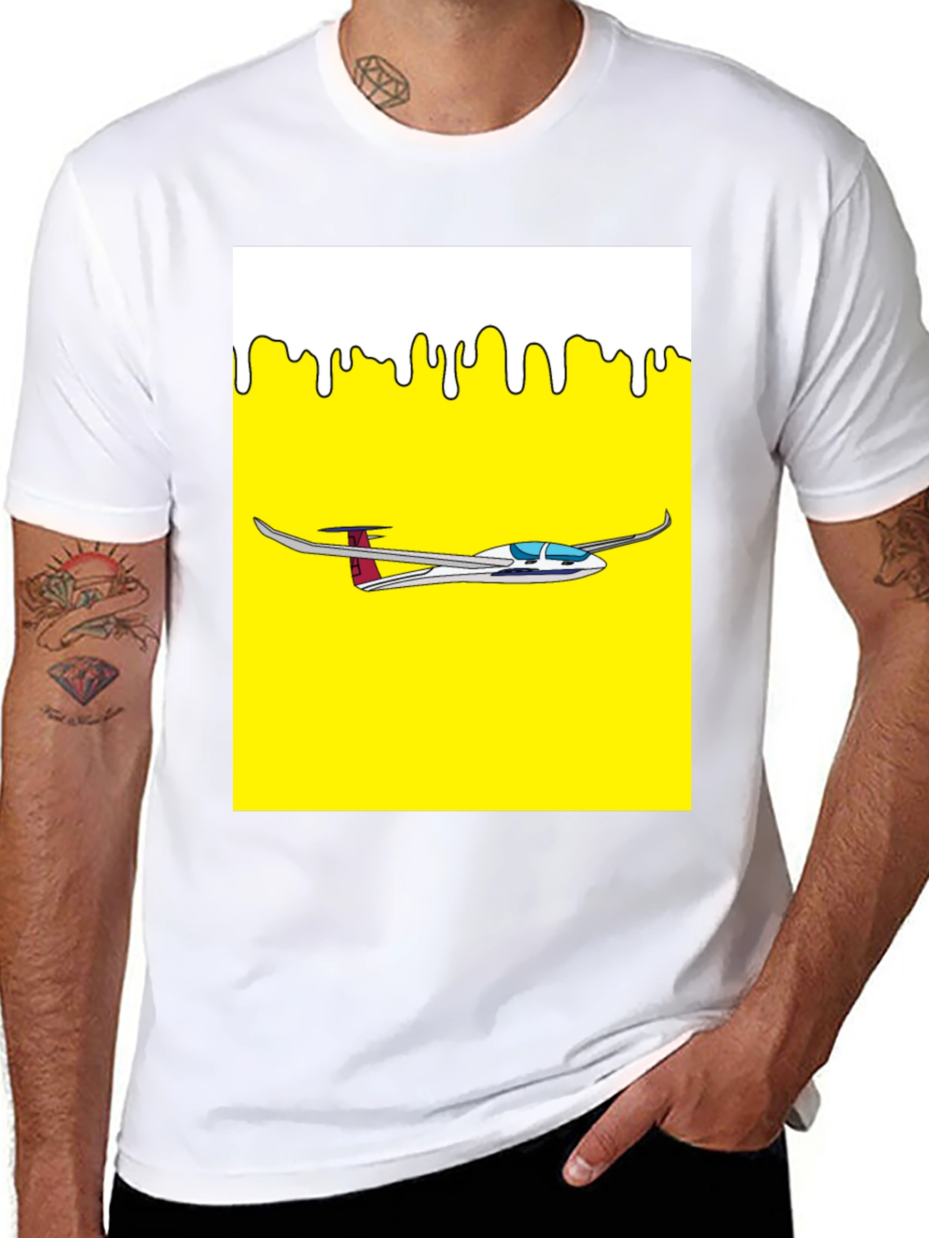 Glider Plane Graphic Tee - Aviation Enthusiast Shirt