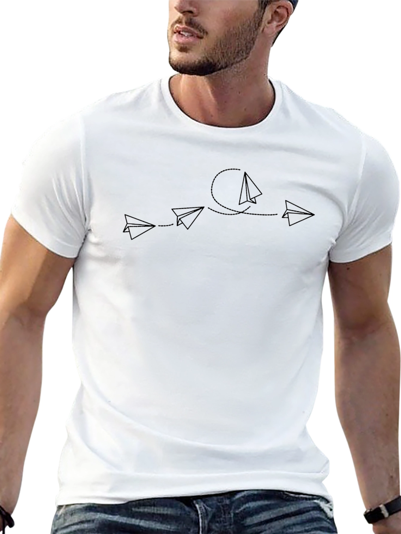 Paper Airplane Graphic Tee - Minimalist Design