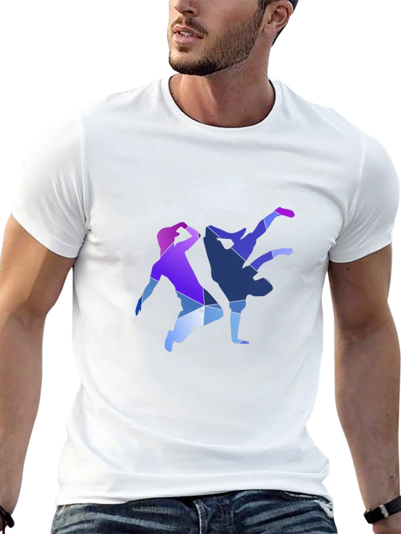 Geometric Breakdance Graphic Tee - Modern Dance Shirt