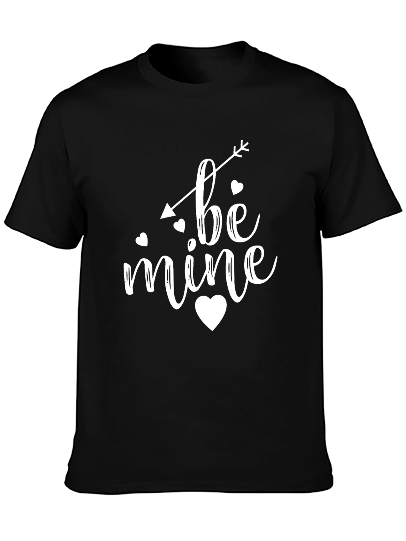 Be Mine Valentines Day Graphic Tee - Black