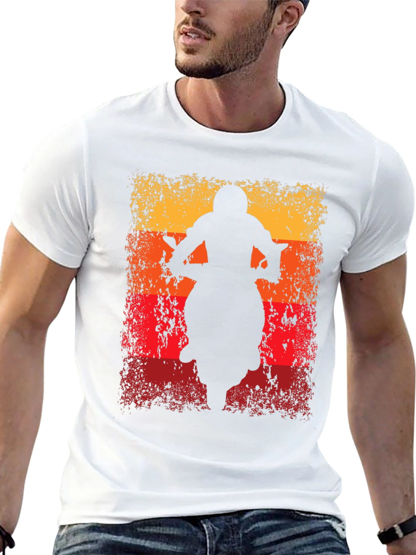 Retro Motorcycle Silhouette Graphic T-Shirt