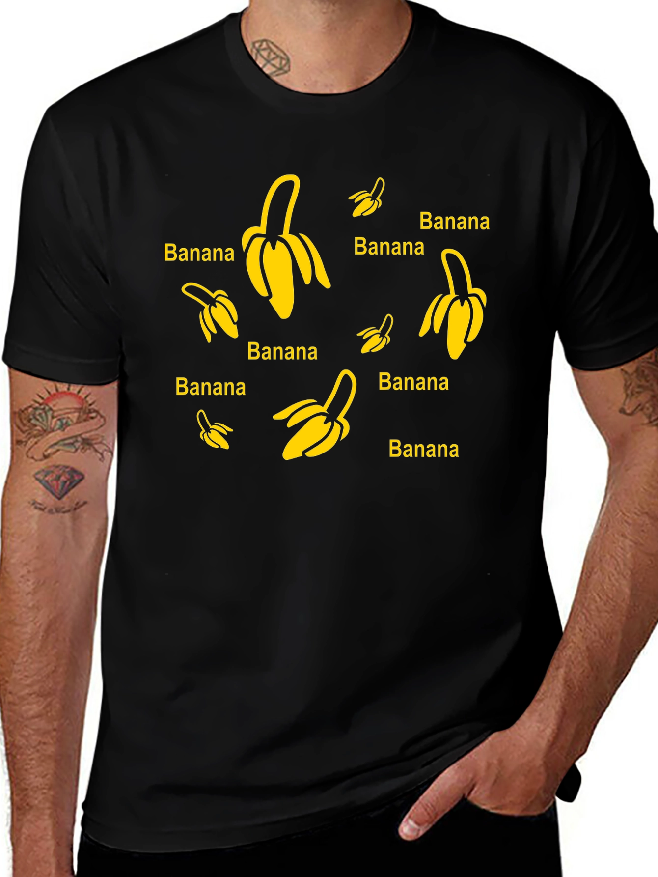 Banana Pattern Graphic T-Shirt - Trendy & Unique