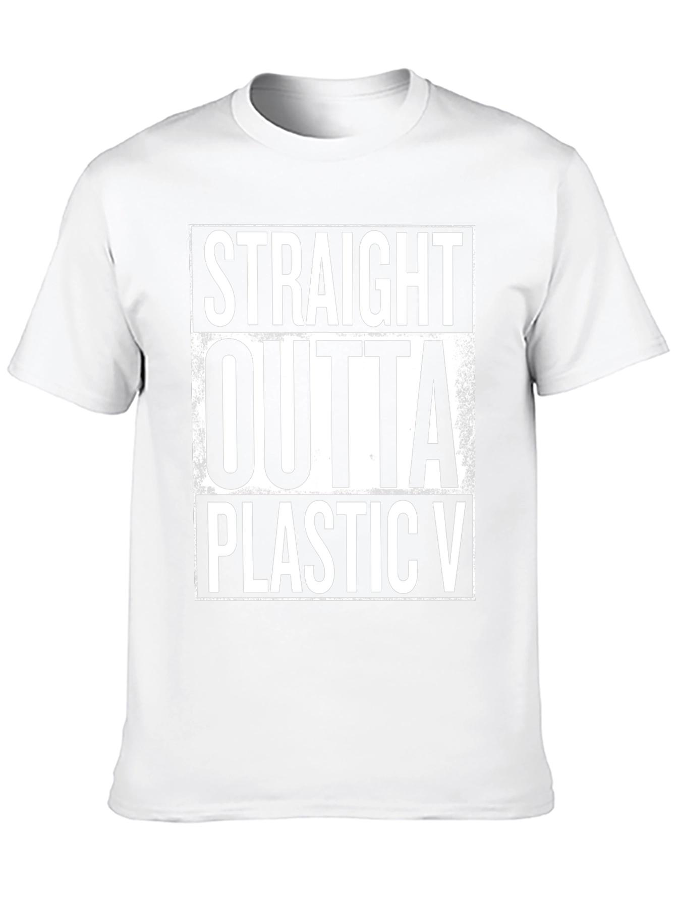 Straight Outta Plastic V Black Graphic Tee