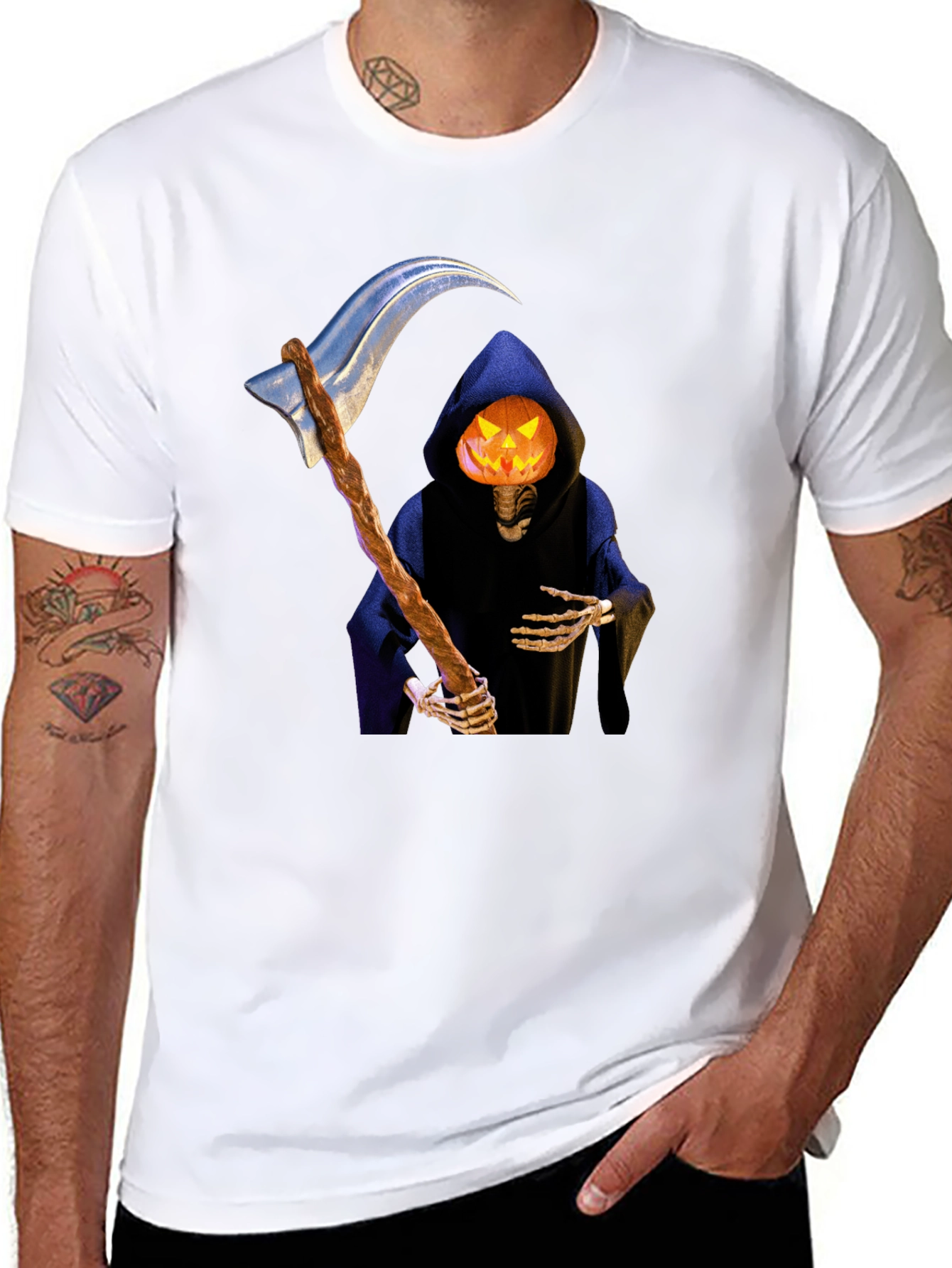 Grim Reaper Pumpkin Head T-Shirt