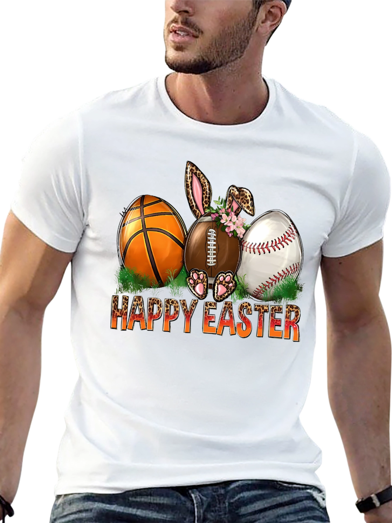 Happy Easter Sports Ball Bunny T-Shirt