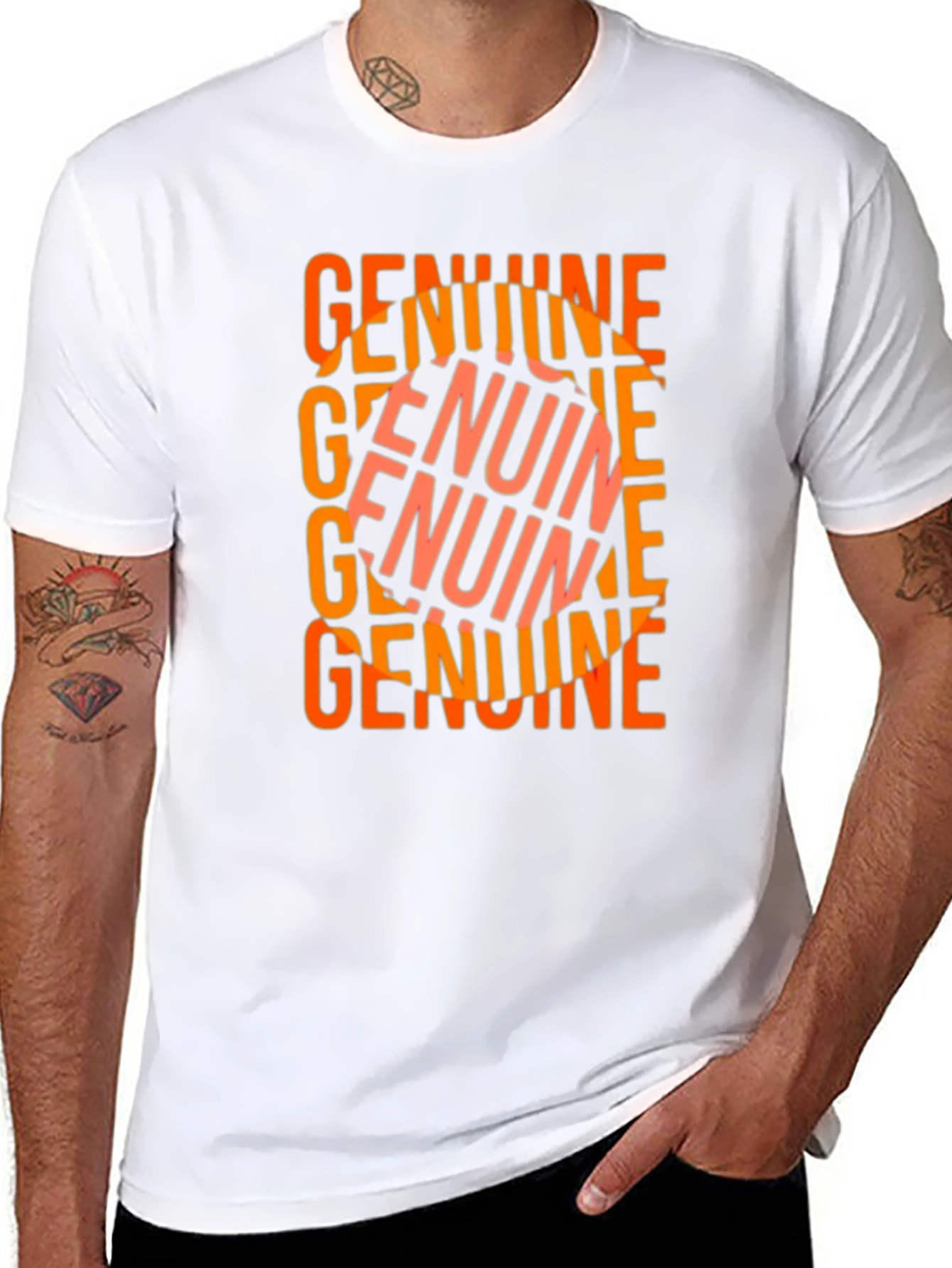 Genuine Word Art T-Shirt - Black