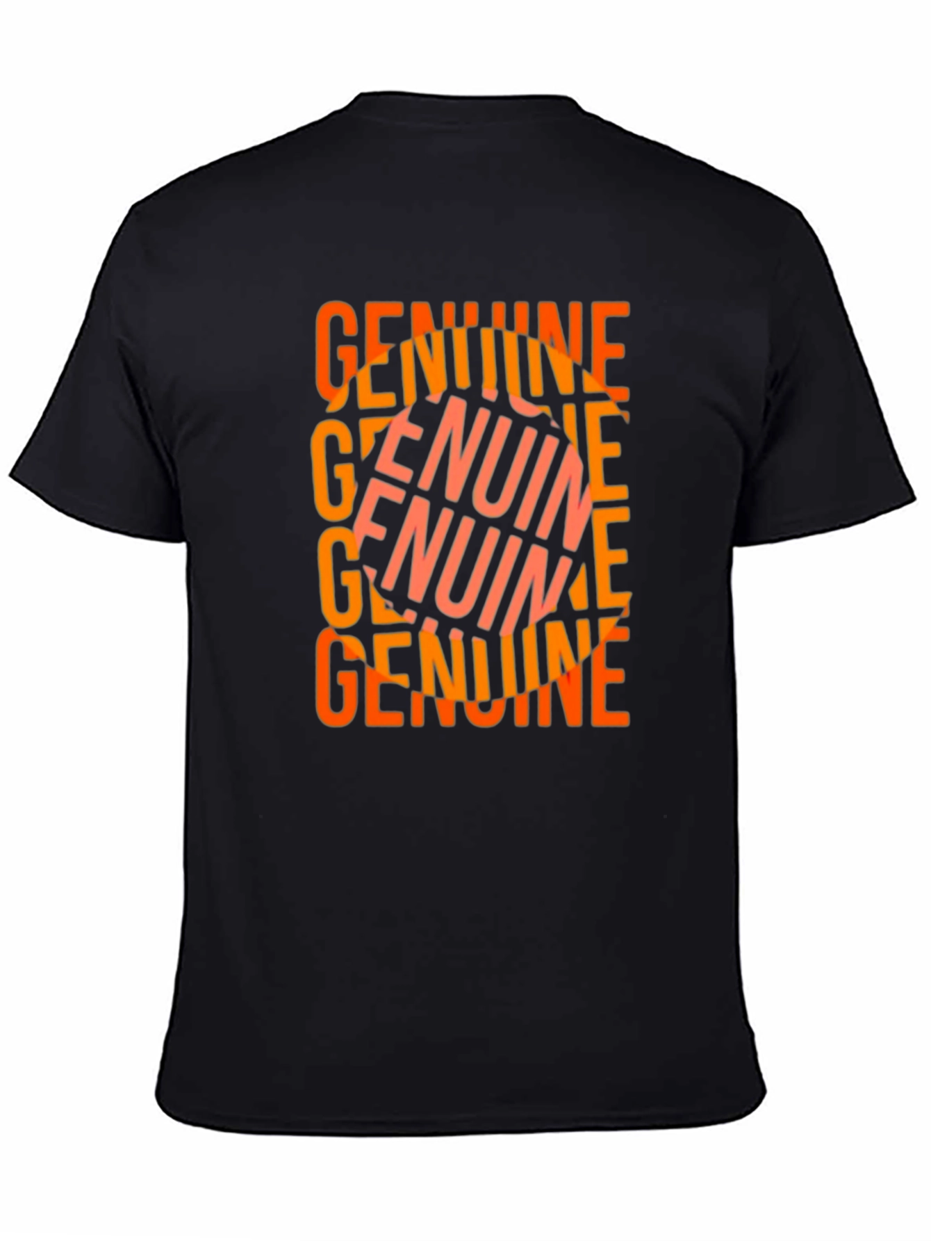 Genuine Word Art T-Shirt - Black
