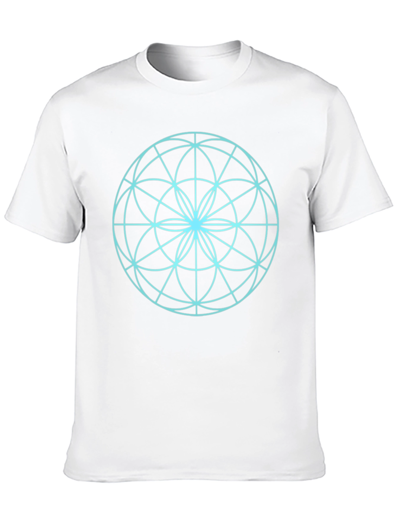 Geometric Circle Design Black T-Shirt