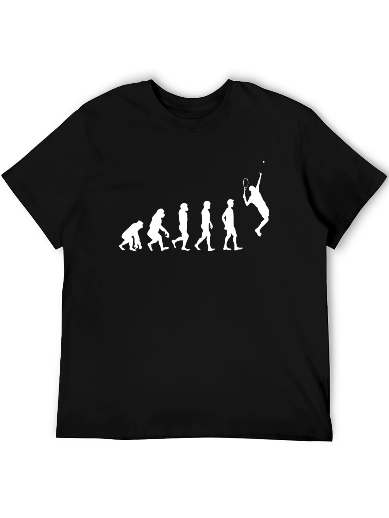 Tennis Evolution T-Shirt - Black Graphic Tee