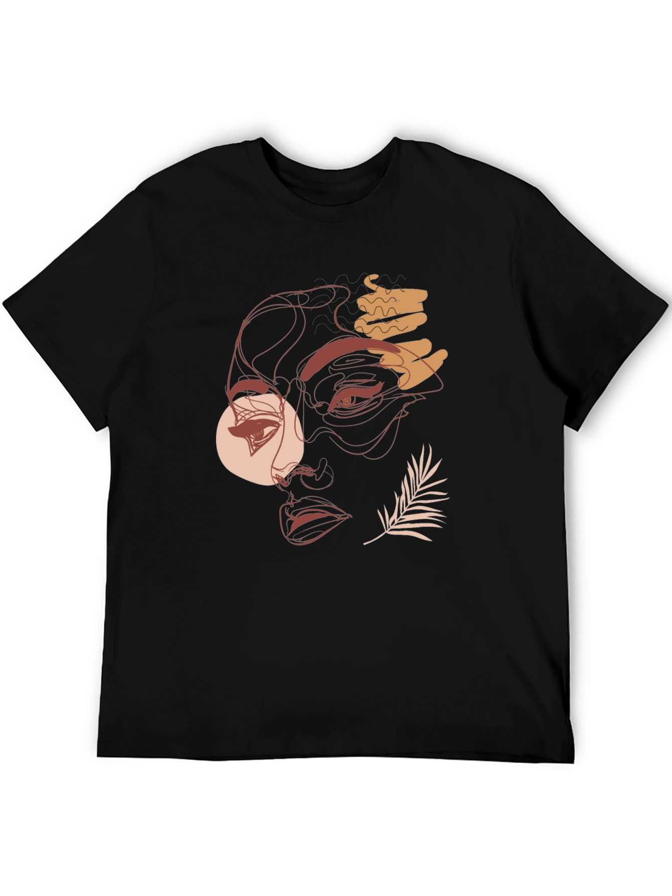 Abstract Face Graphic Tee - Modern Line Art T-Shirt