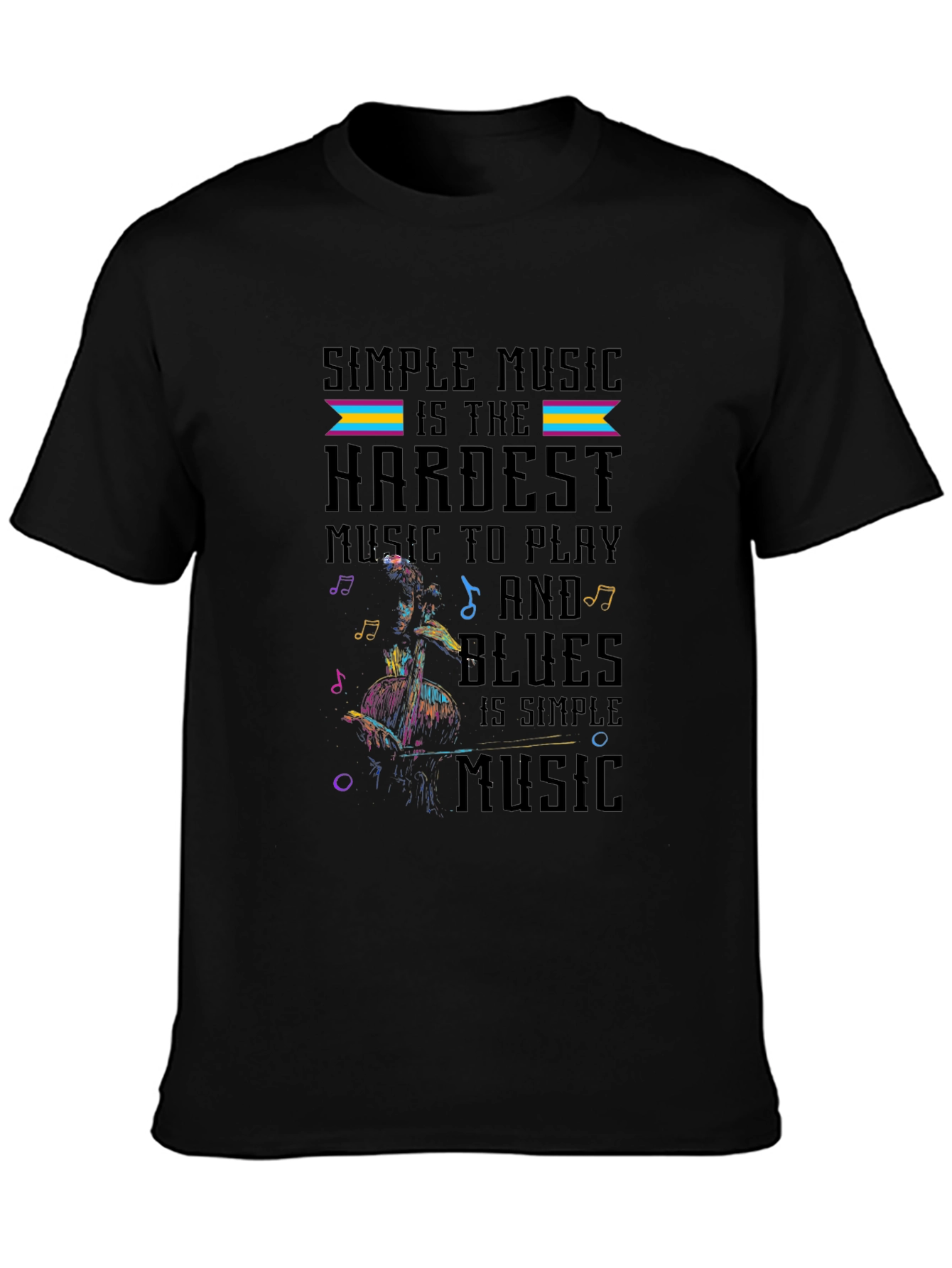 Simple Music Hardest to Play Graphic T-Shirt
