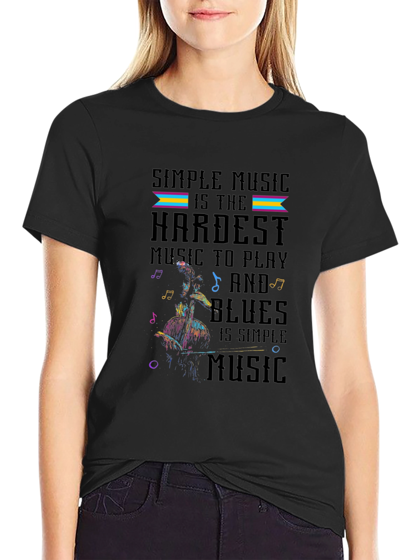Simple Music Hardest to Play Graphic T-Shirt