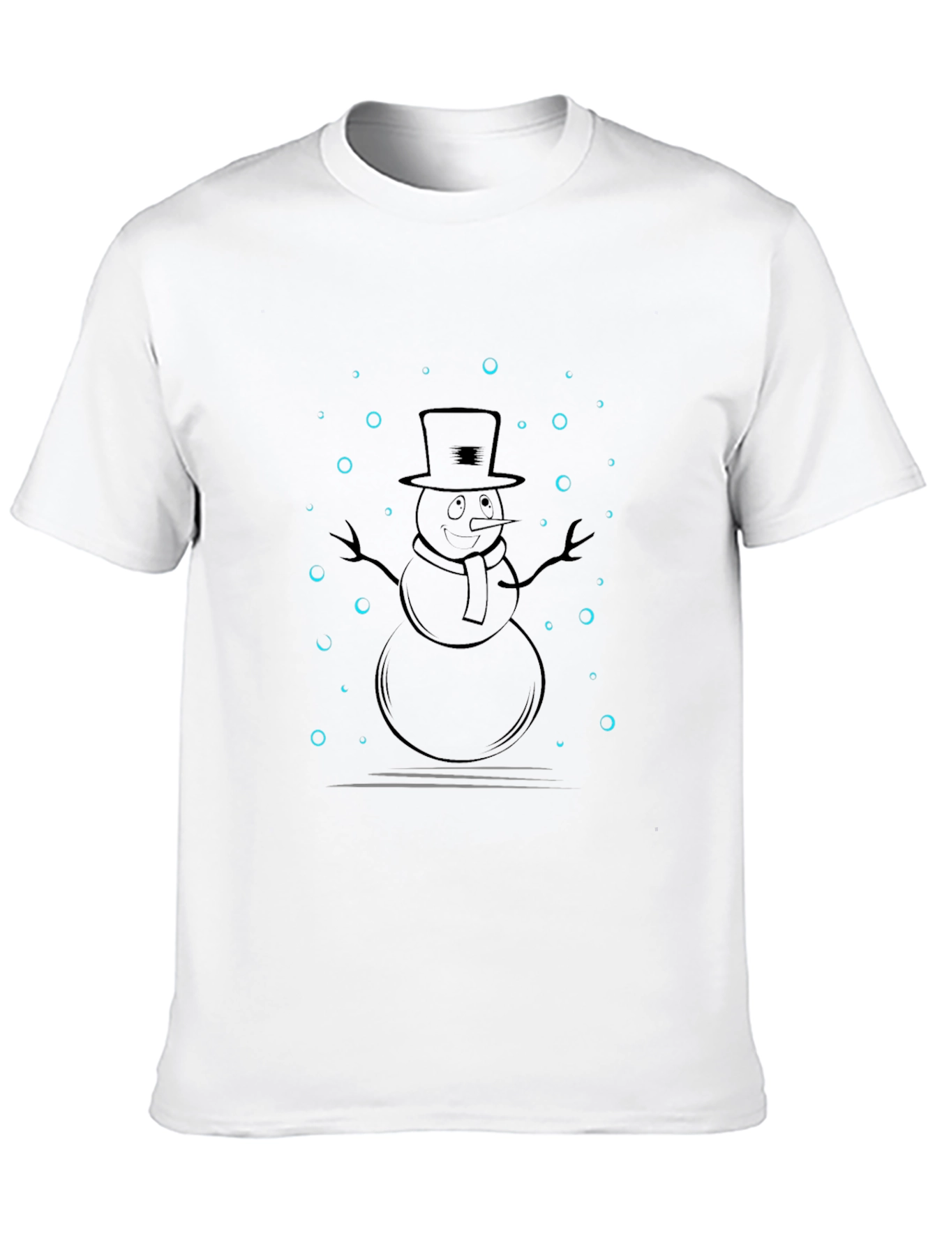 Snowman Graphic Tee - Black Casual Shirt
