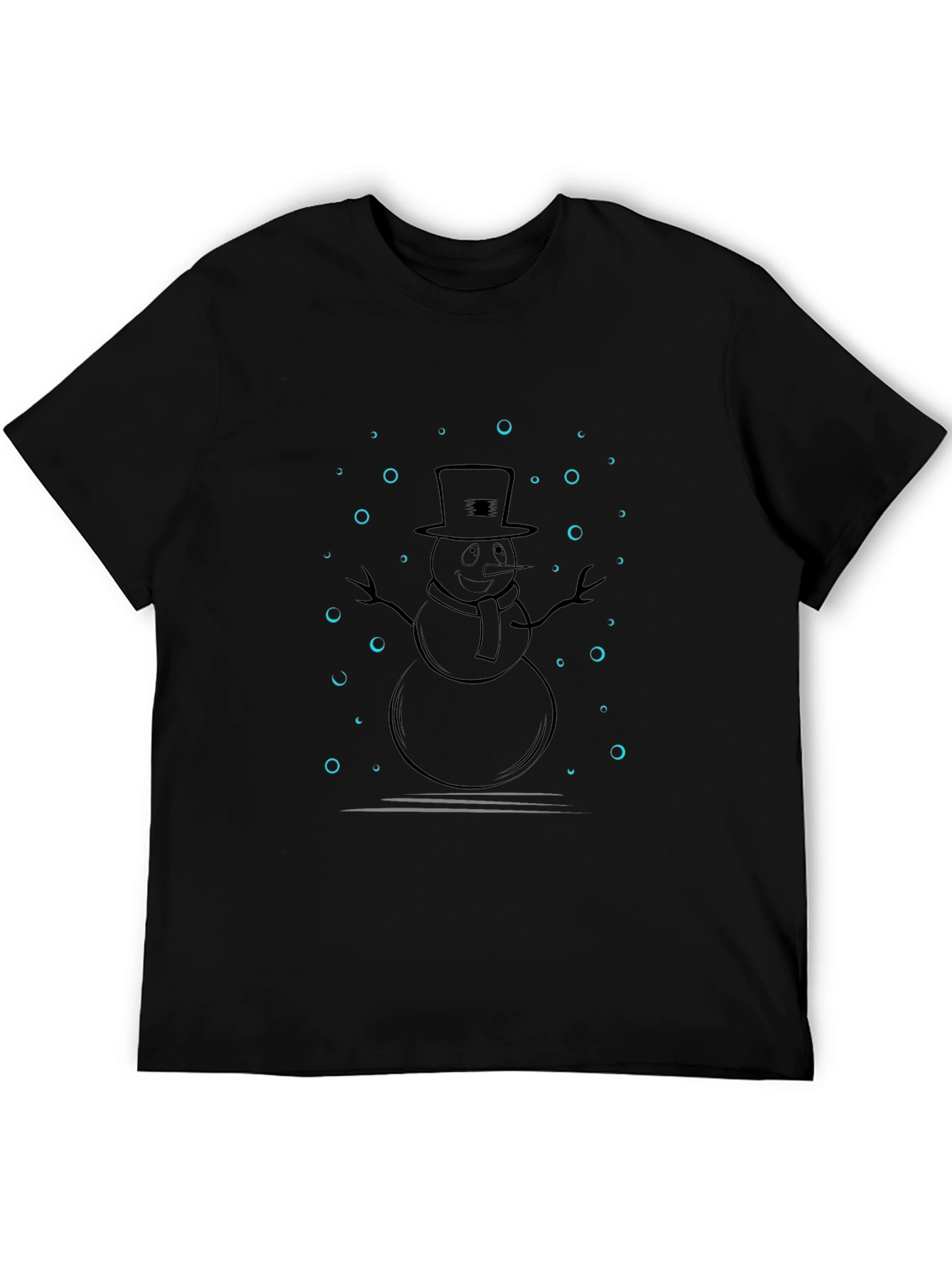 Snowman Graphic Tee - Black Casual Shirt
