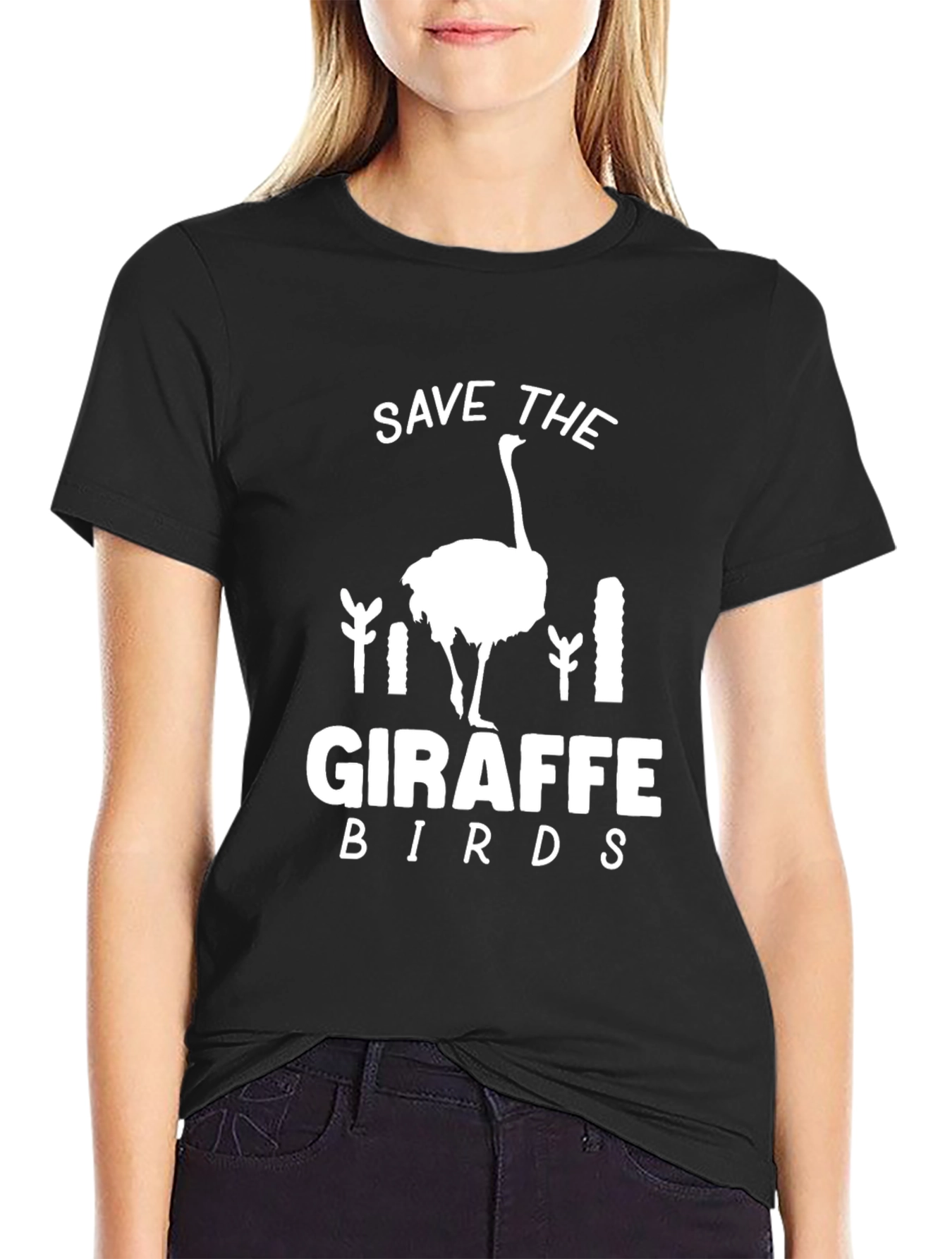 Save The Giraffe Birds Graphic Tee