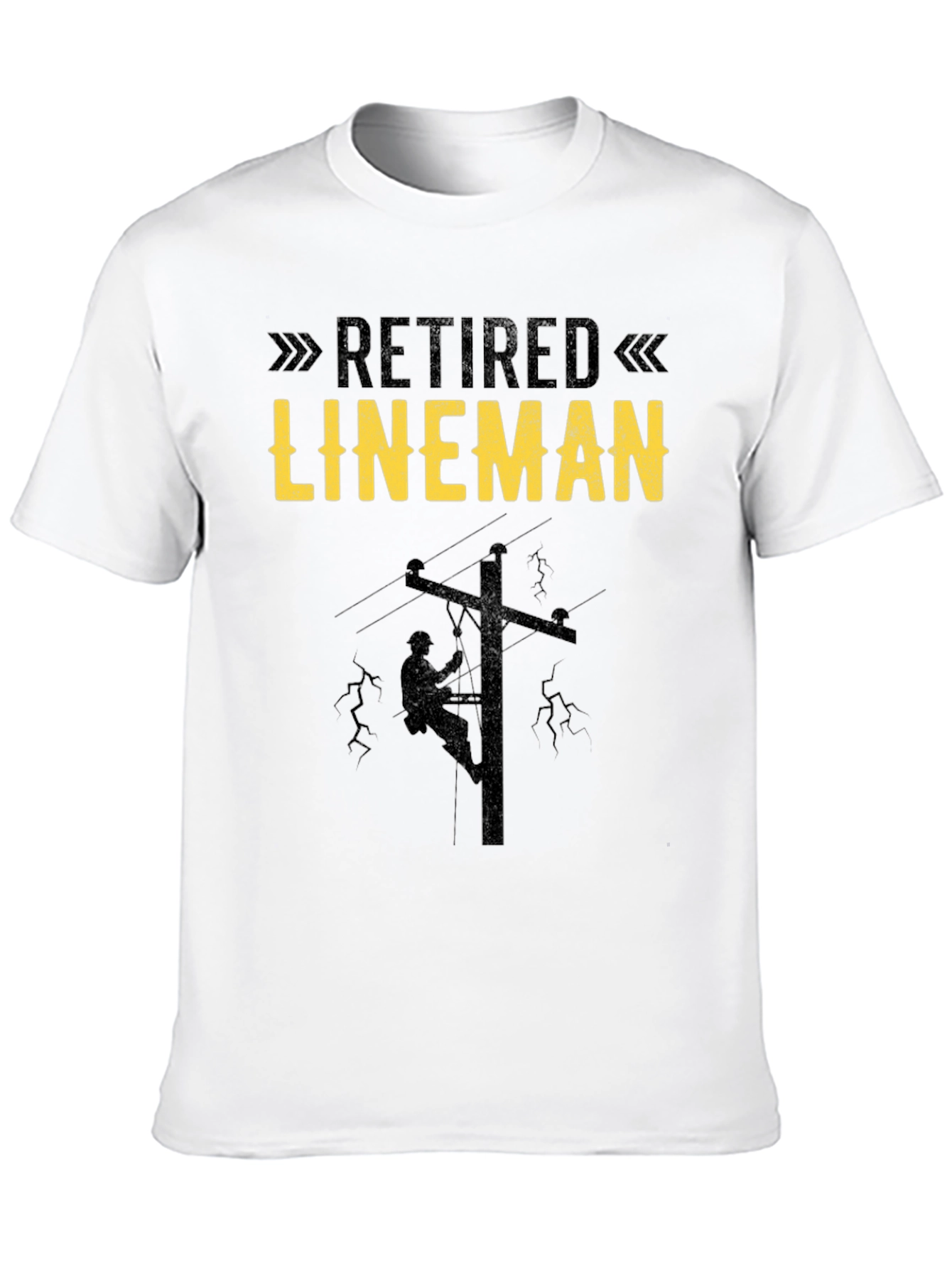Retired Lineman Black T-Shirt
