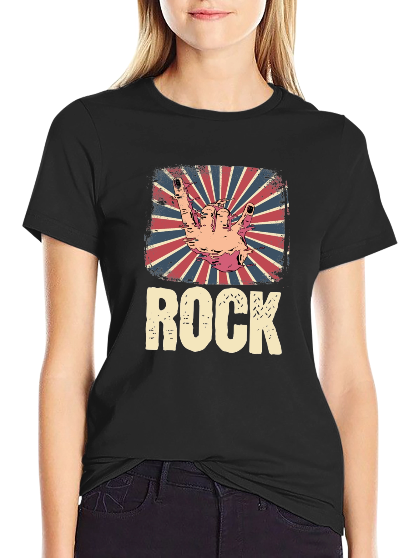 Retro Rock Hand Sign T-Shirt