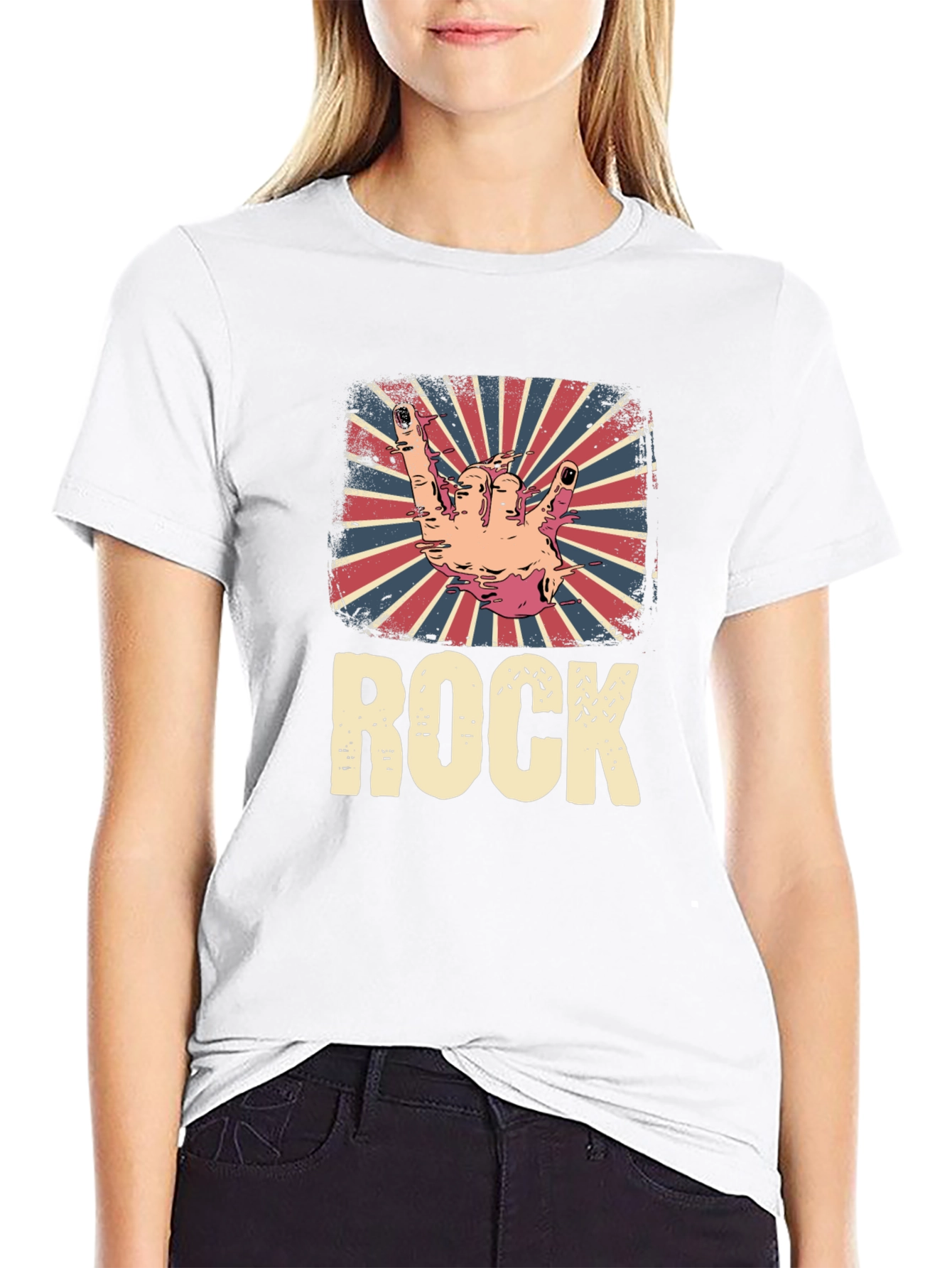 Retro Rock Hand Sign T-Shirt