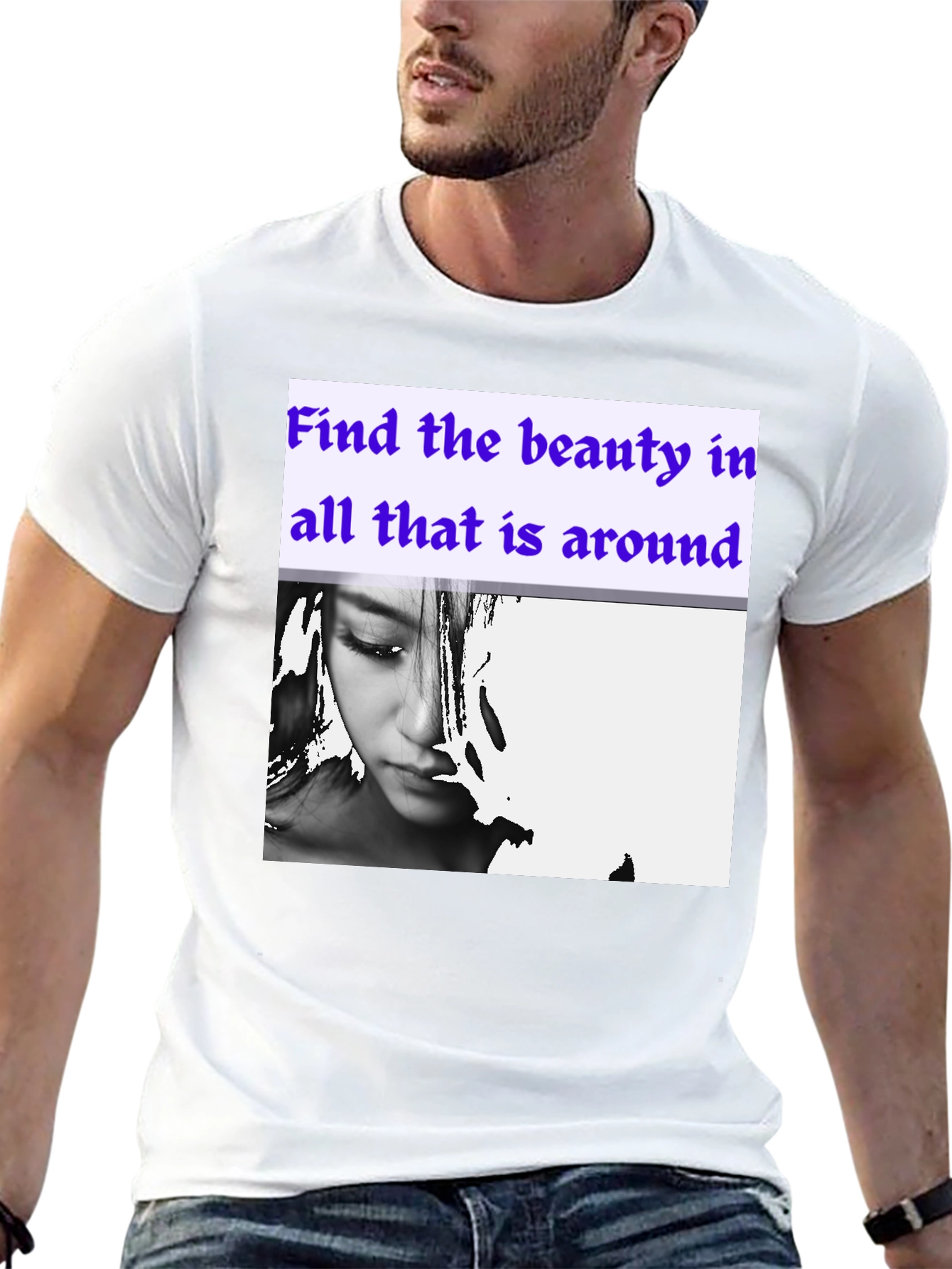 Beauty Around Graphic Tee - Stylish Black Cotton T-Shirt