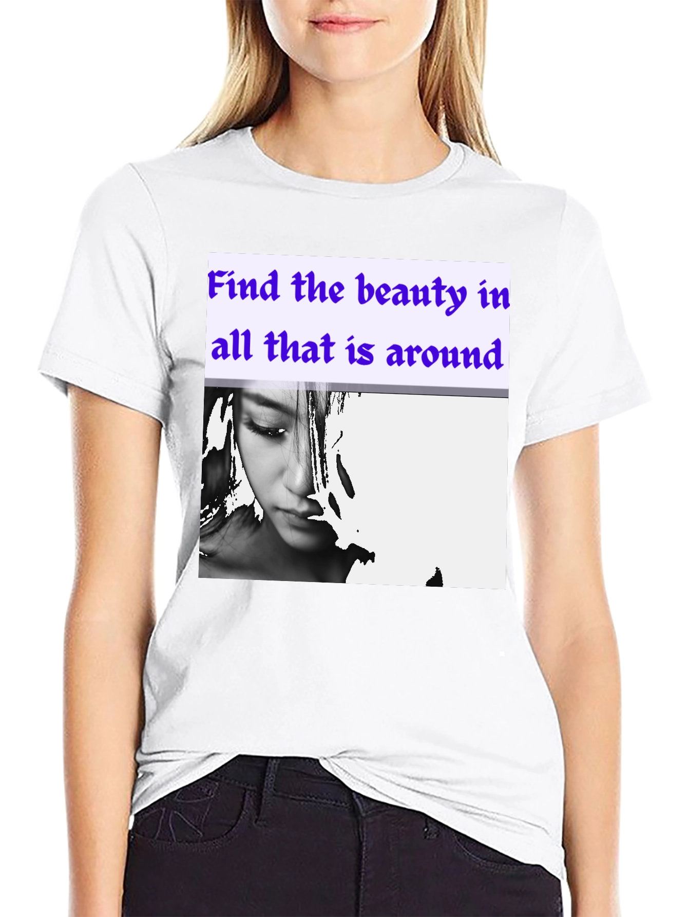 Beauty Around Graphic Tee - Stylish Black Cotton T-Shirt