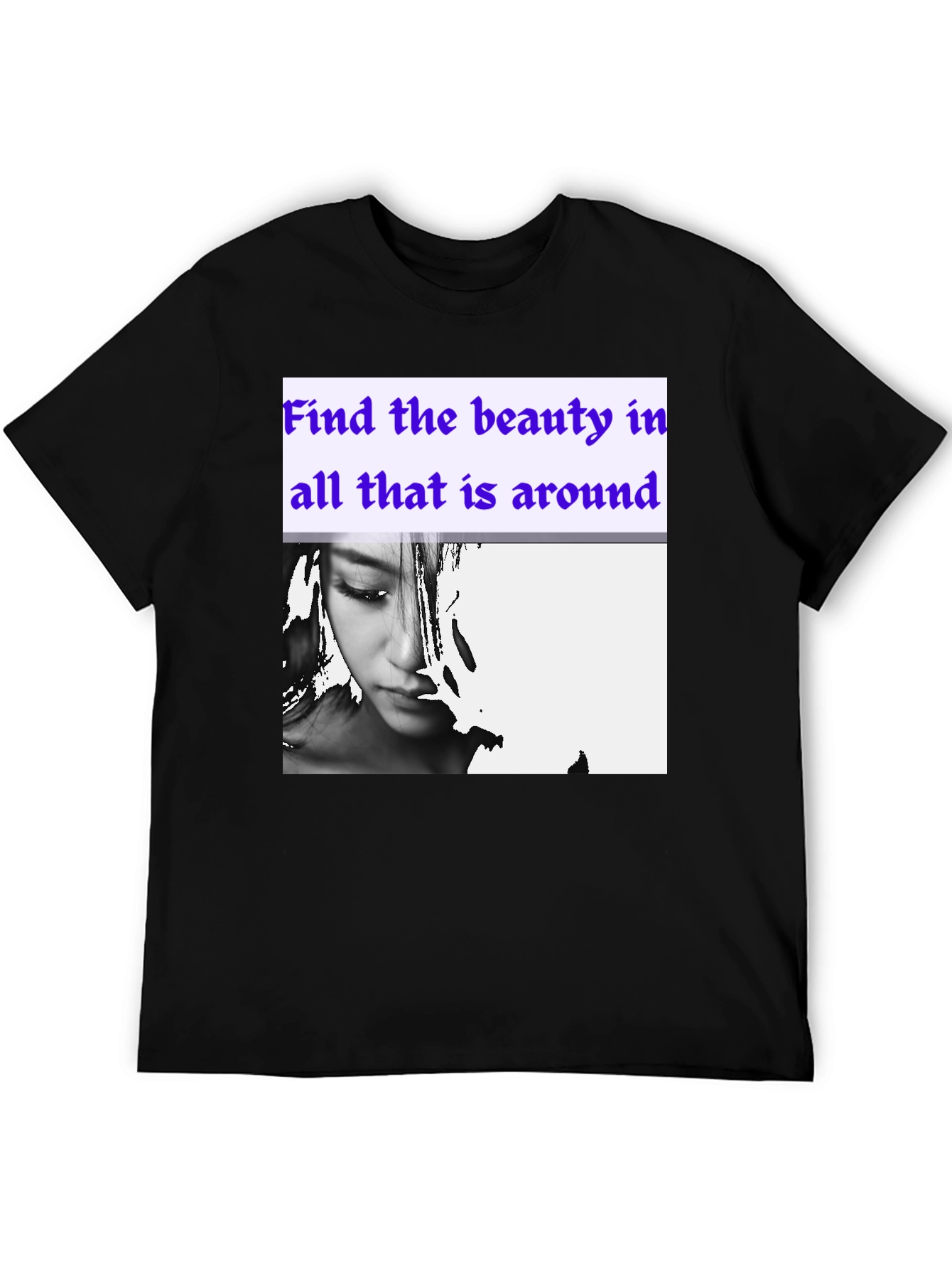Beauty Around Graphic Tee - Stylish Black Cotton T-Shirt