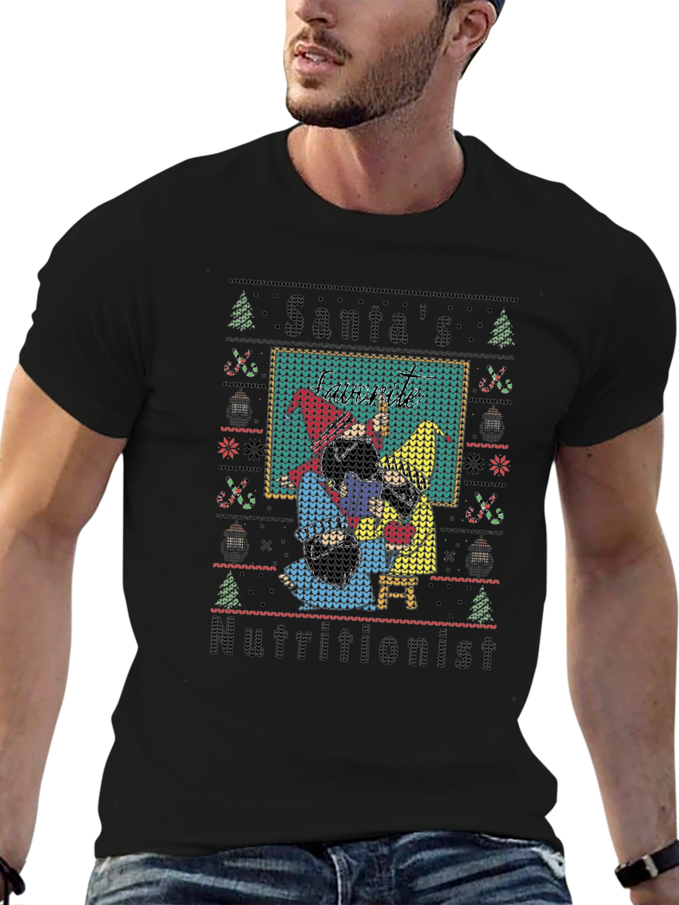 Santas Nutritionist Ugly Christmas Sweater T-Shirt