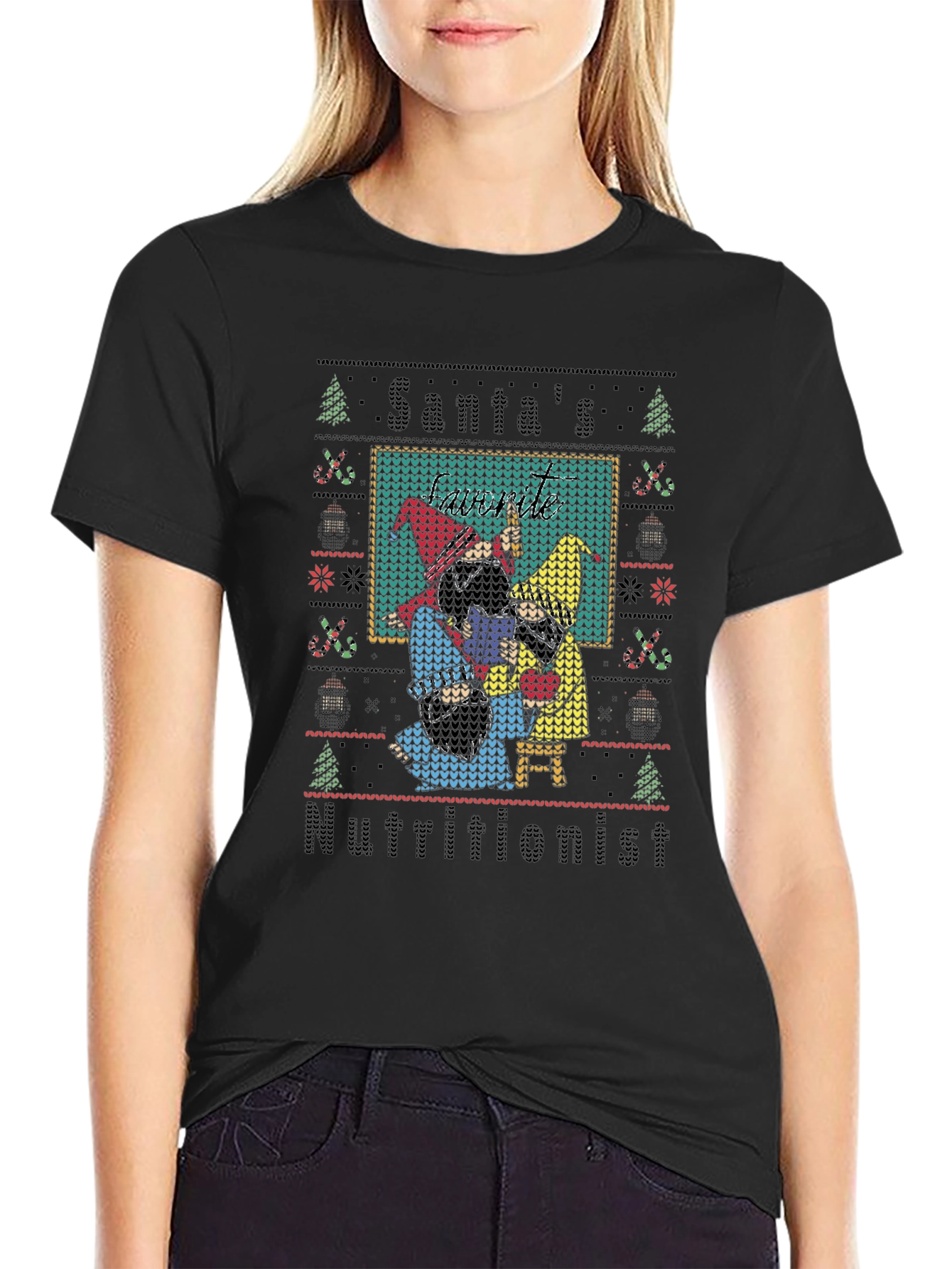 Santas Nutritionist Ugly Christmas Sweater T-Shirt