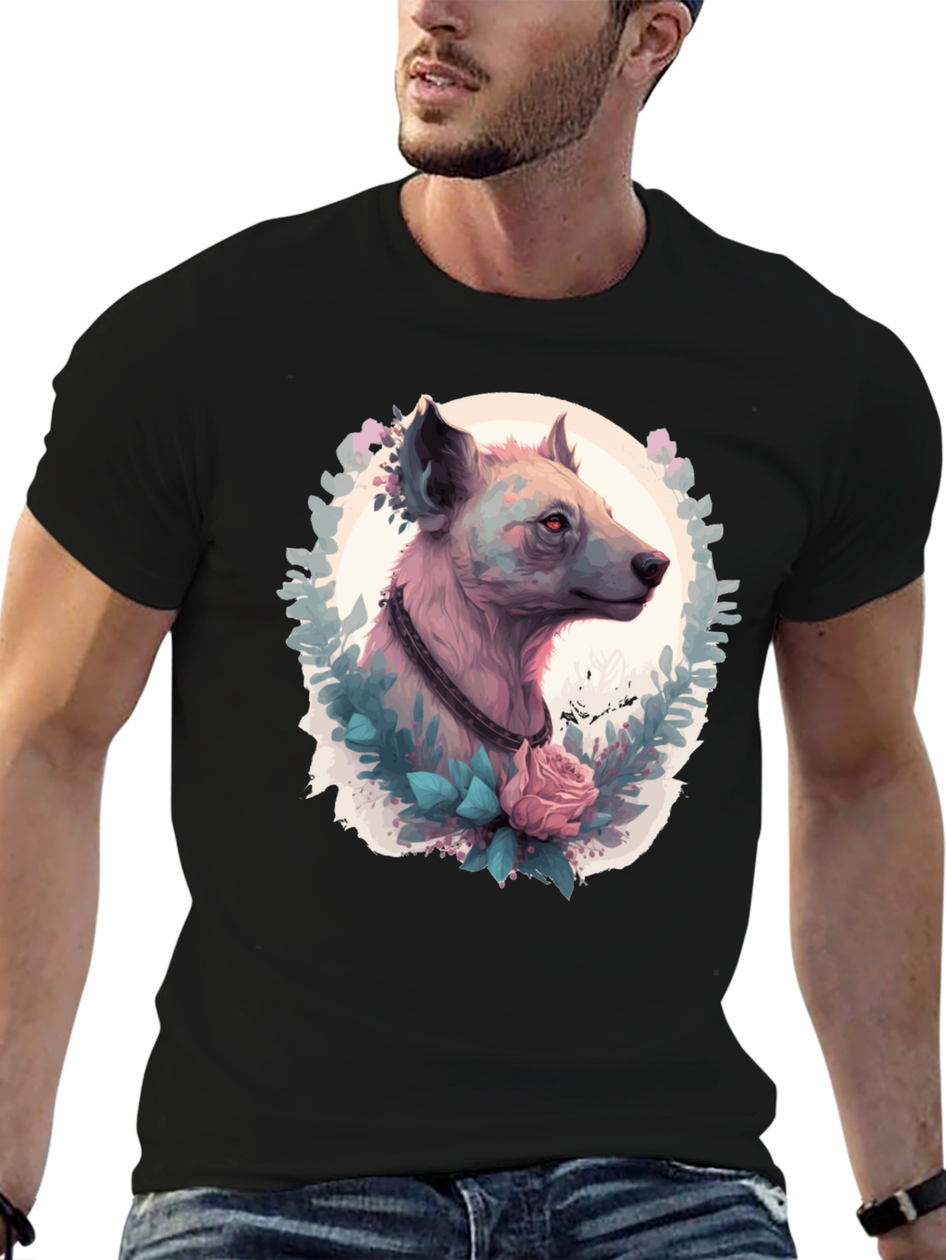 Hyena Portrait T-Shirt - Unique Animal Graphic Tee