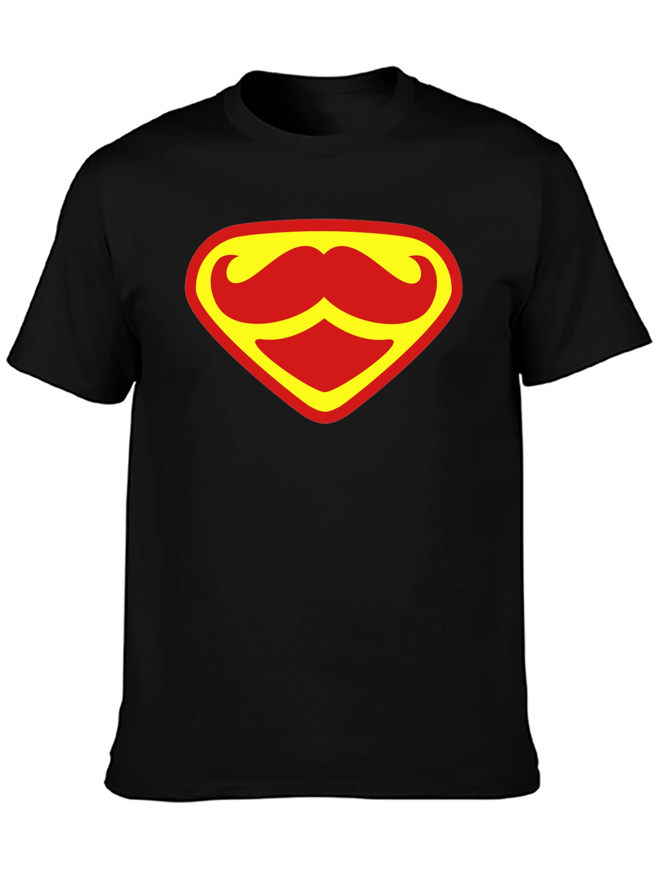 Funny Mustache Superman Logo Graphic T-Shirt