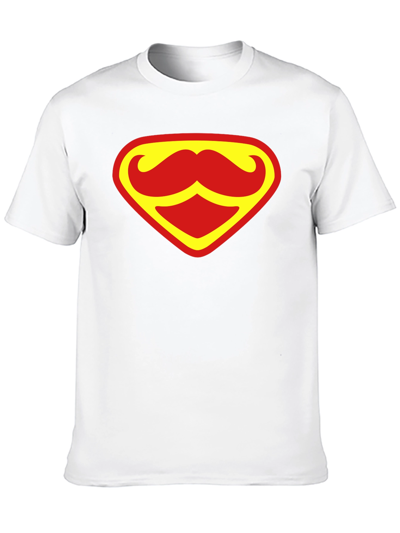 Funny Mustache Superman Logo Graphic T-Shirt