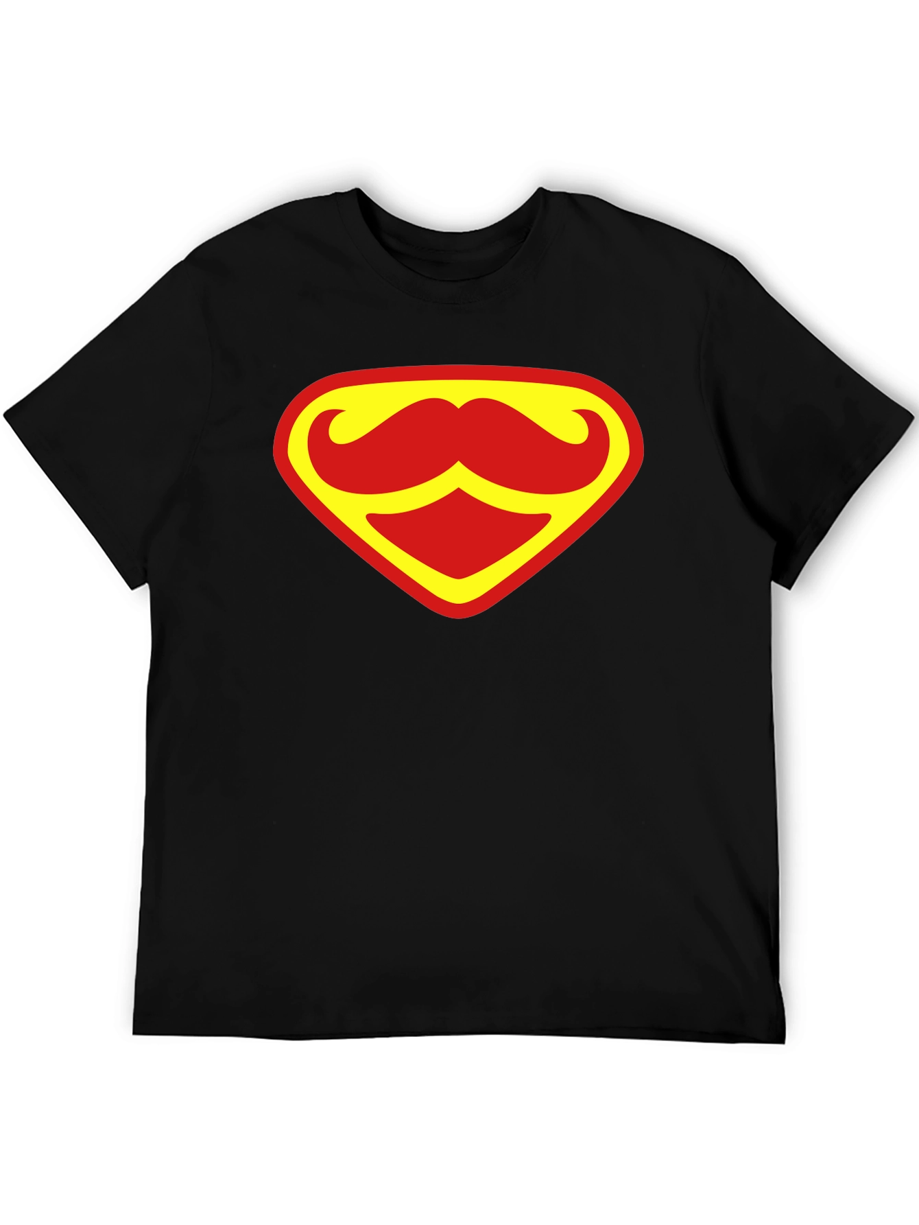 Funny Mustache Superman Logo Graphic T-Shirt