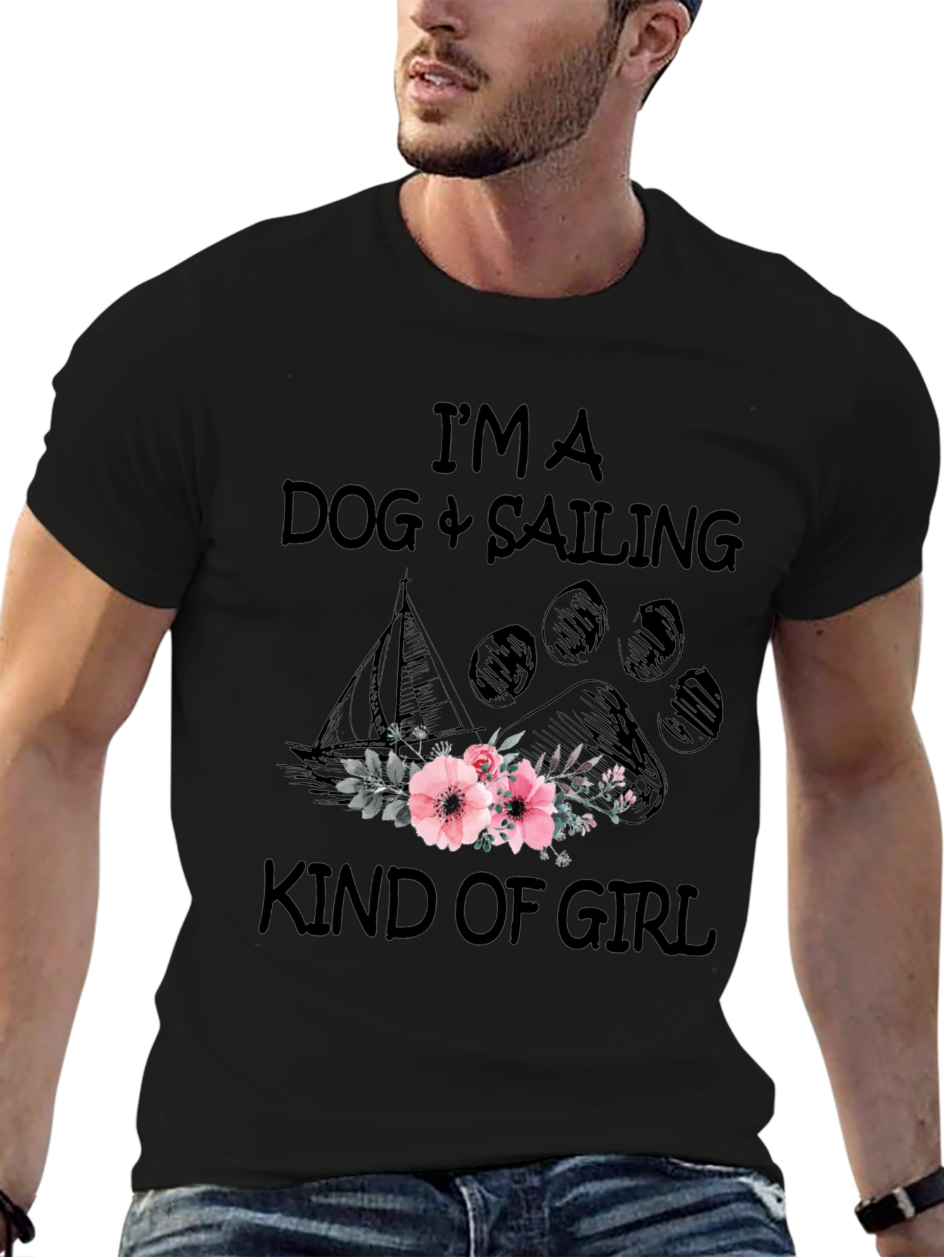 Dog and Sailing Kind of Girl Graphic Tee