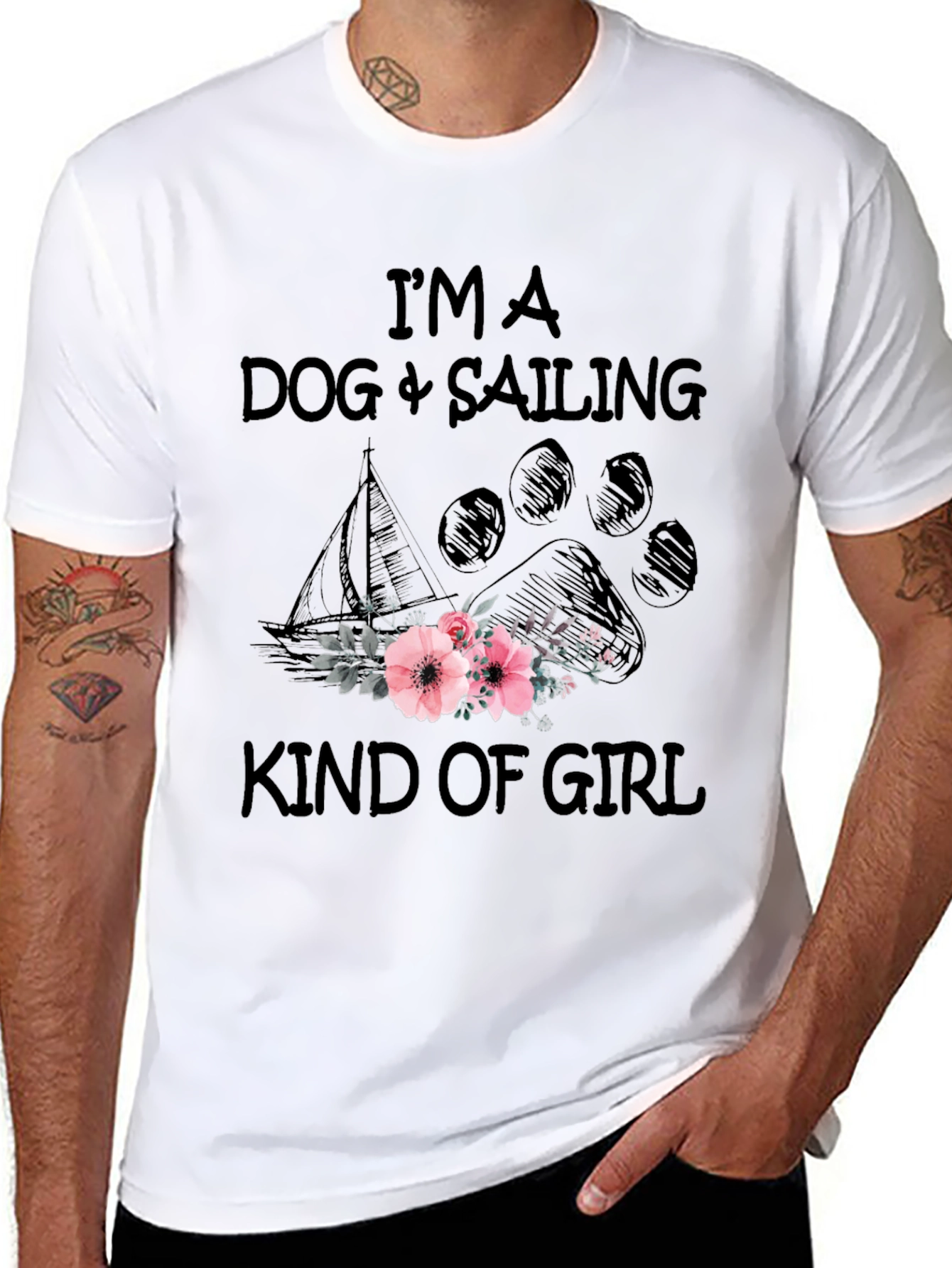 Dog and Sailing Kind of Girl Graphic Tee