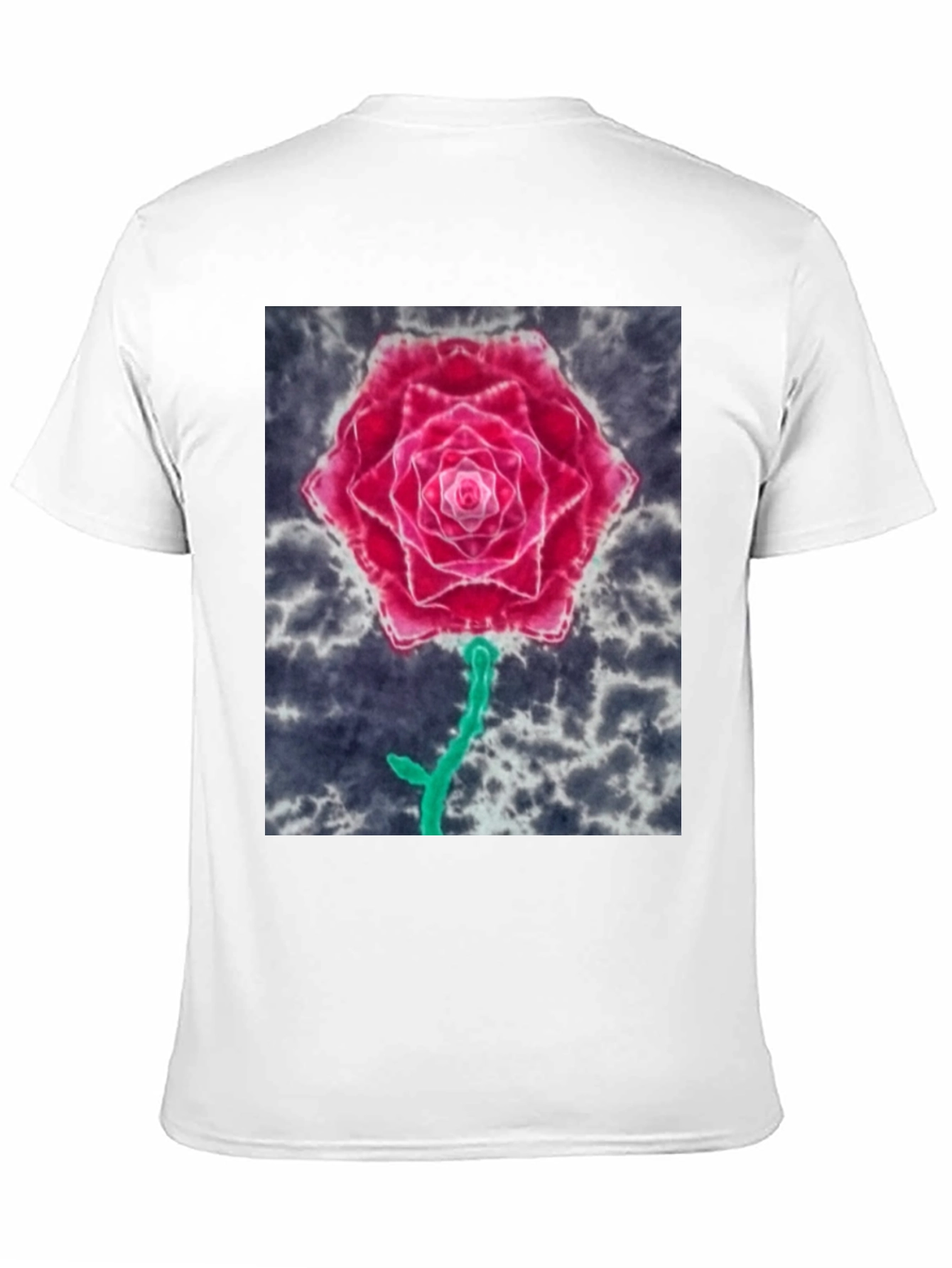 Rose Graphic Tee - Unique Tie Dye Design