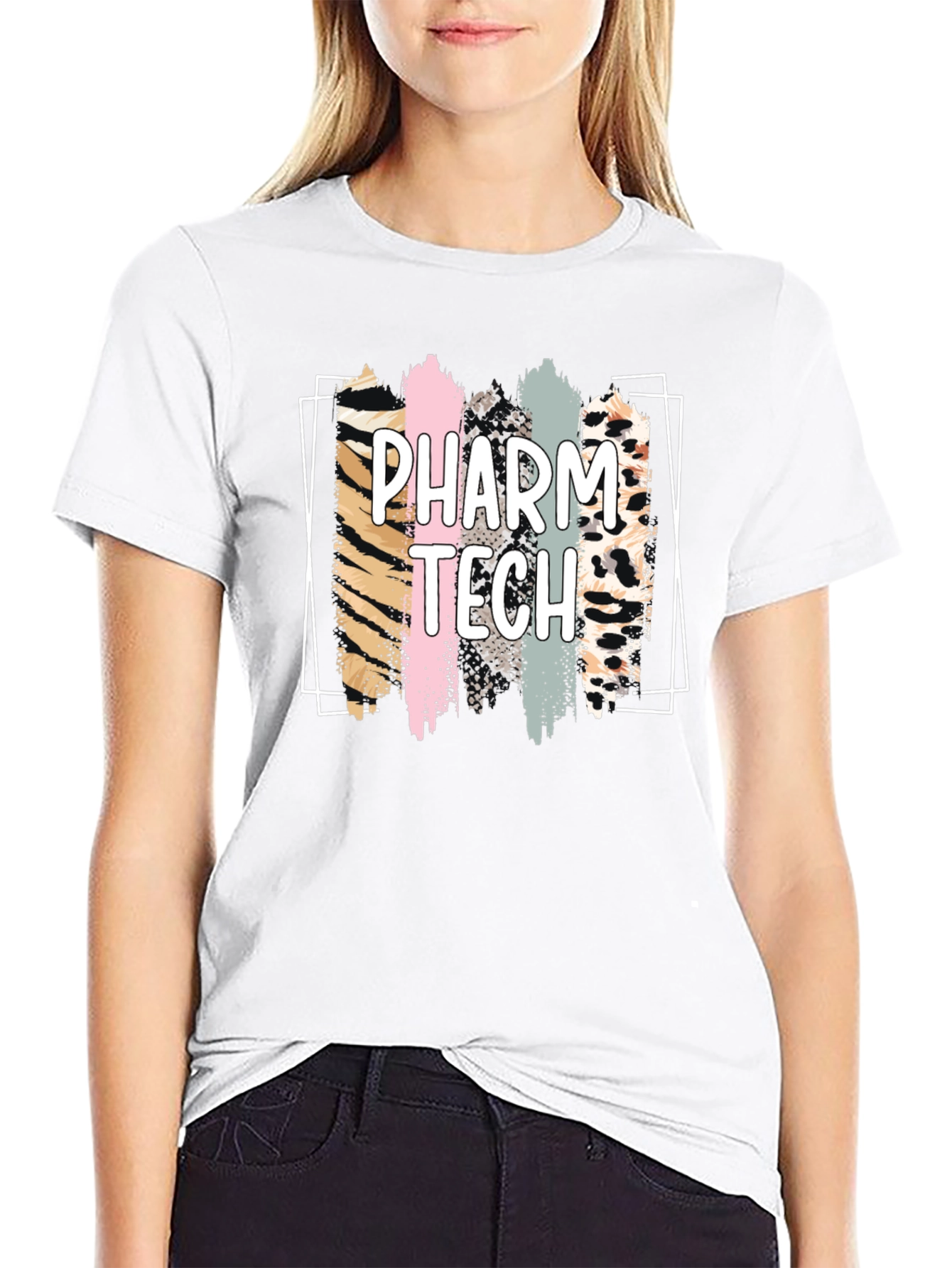 Pharm Tech Animal Print Brush Stroke T-Shirt
