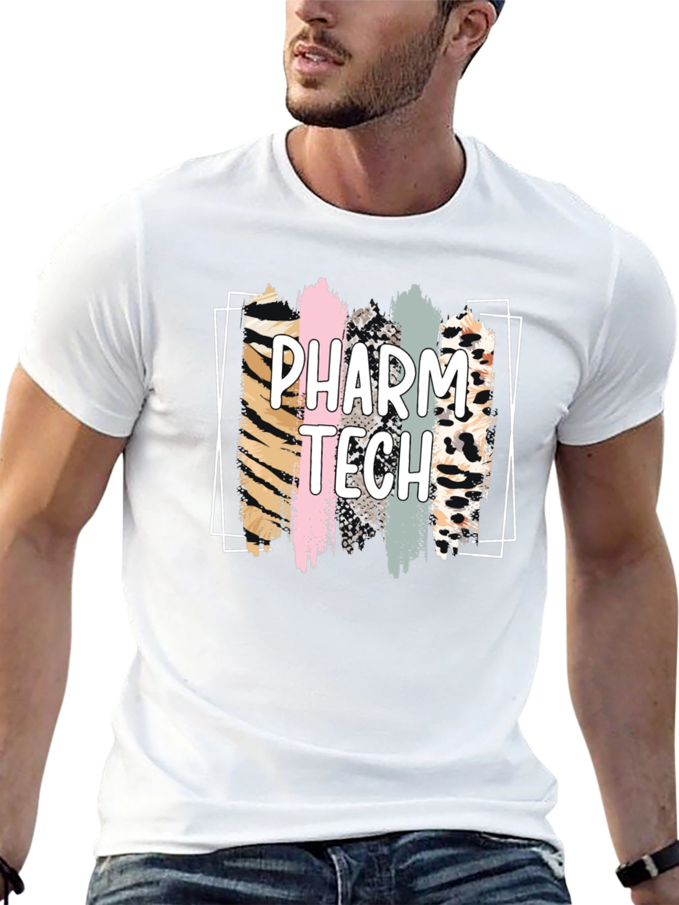 Pharm Tech Animal Print Brush Stroke T-Shirt