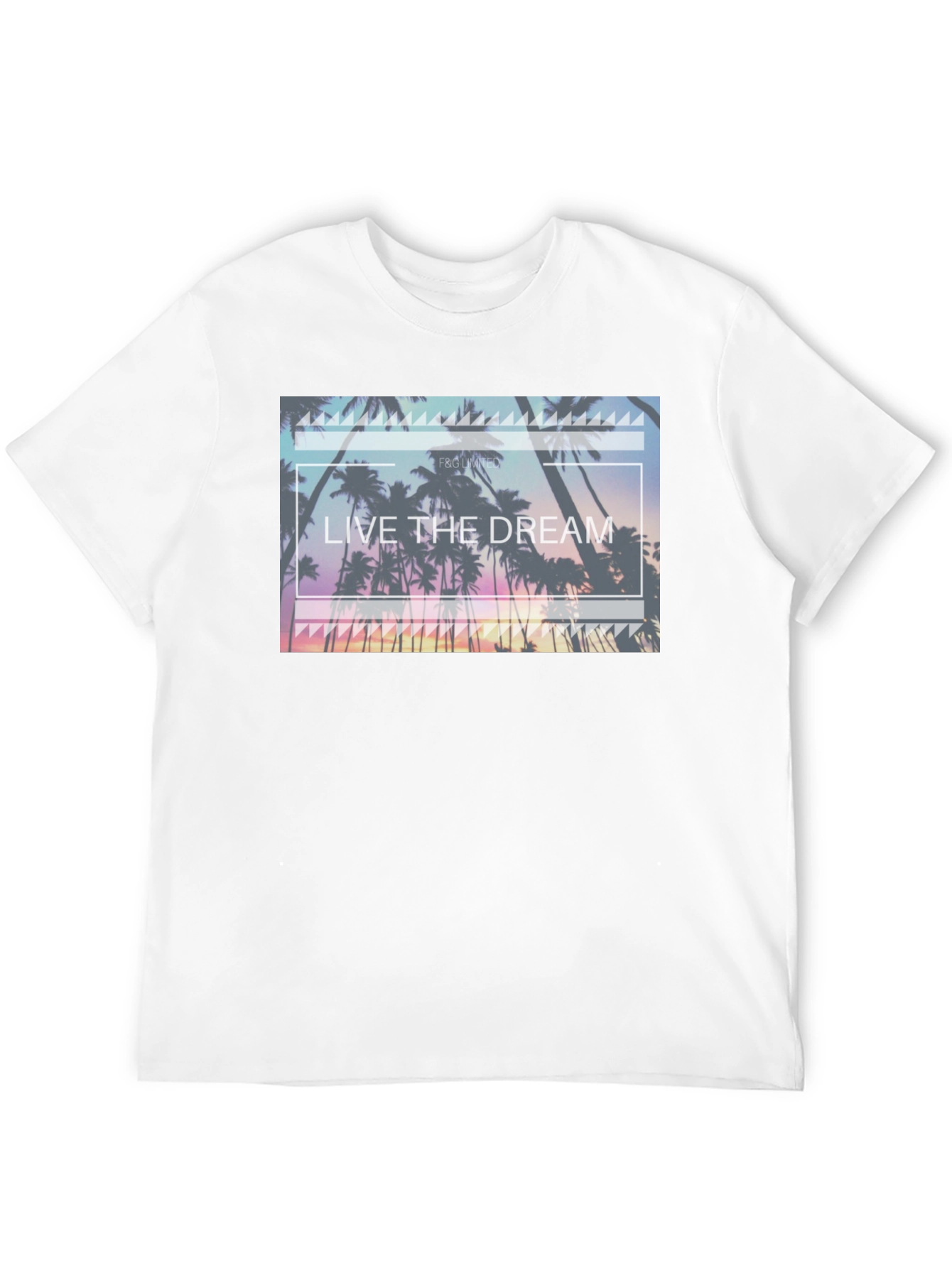 Live the Dream Graphic Tee - Tropical Palm Design