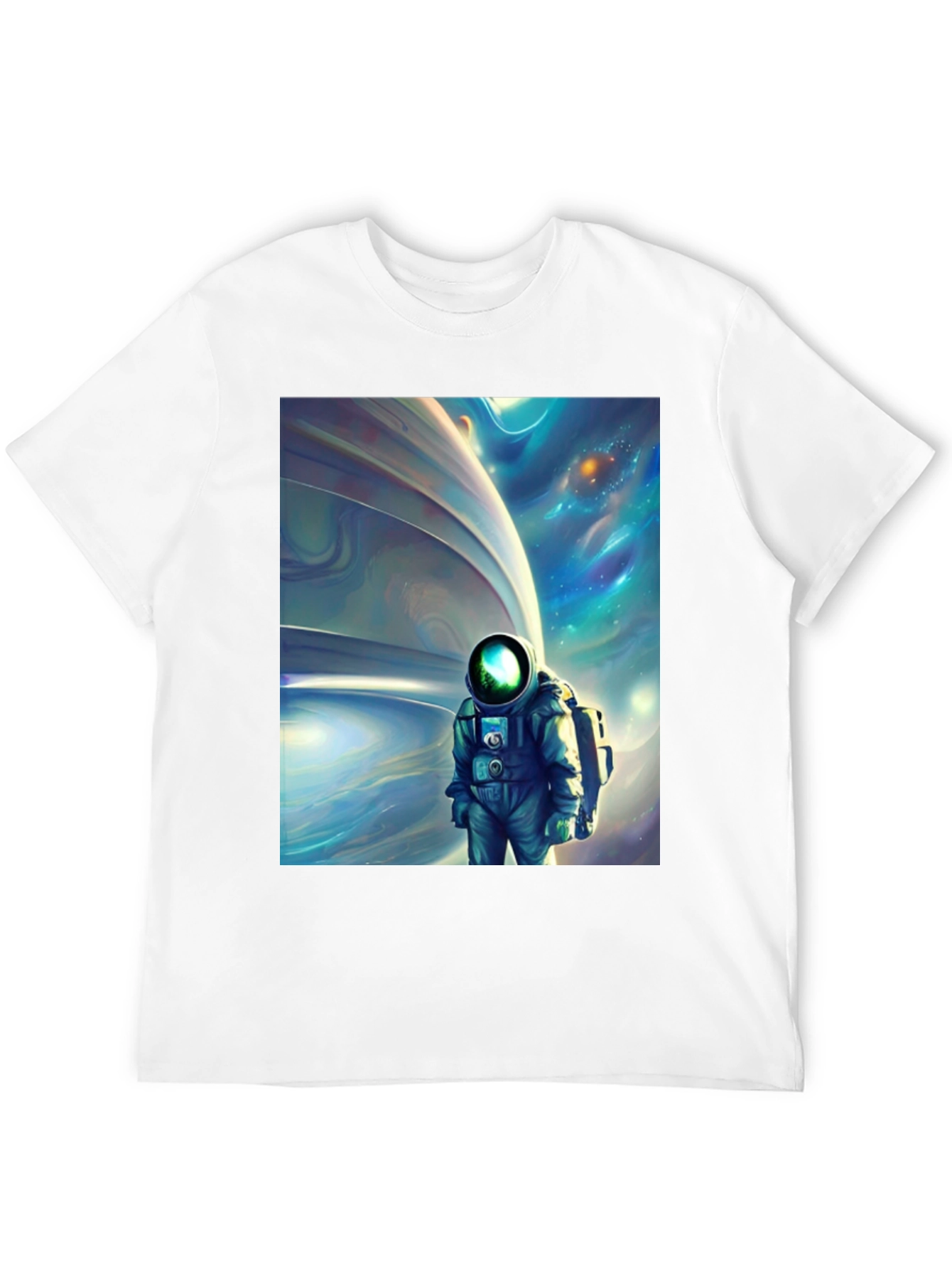 Astronaut Space Art Black T-Shirt