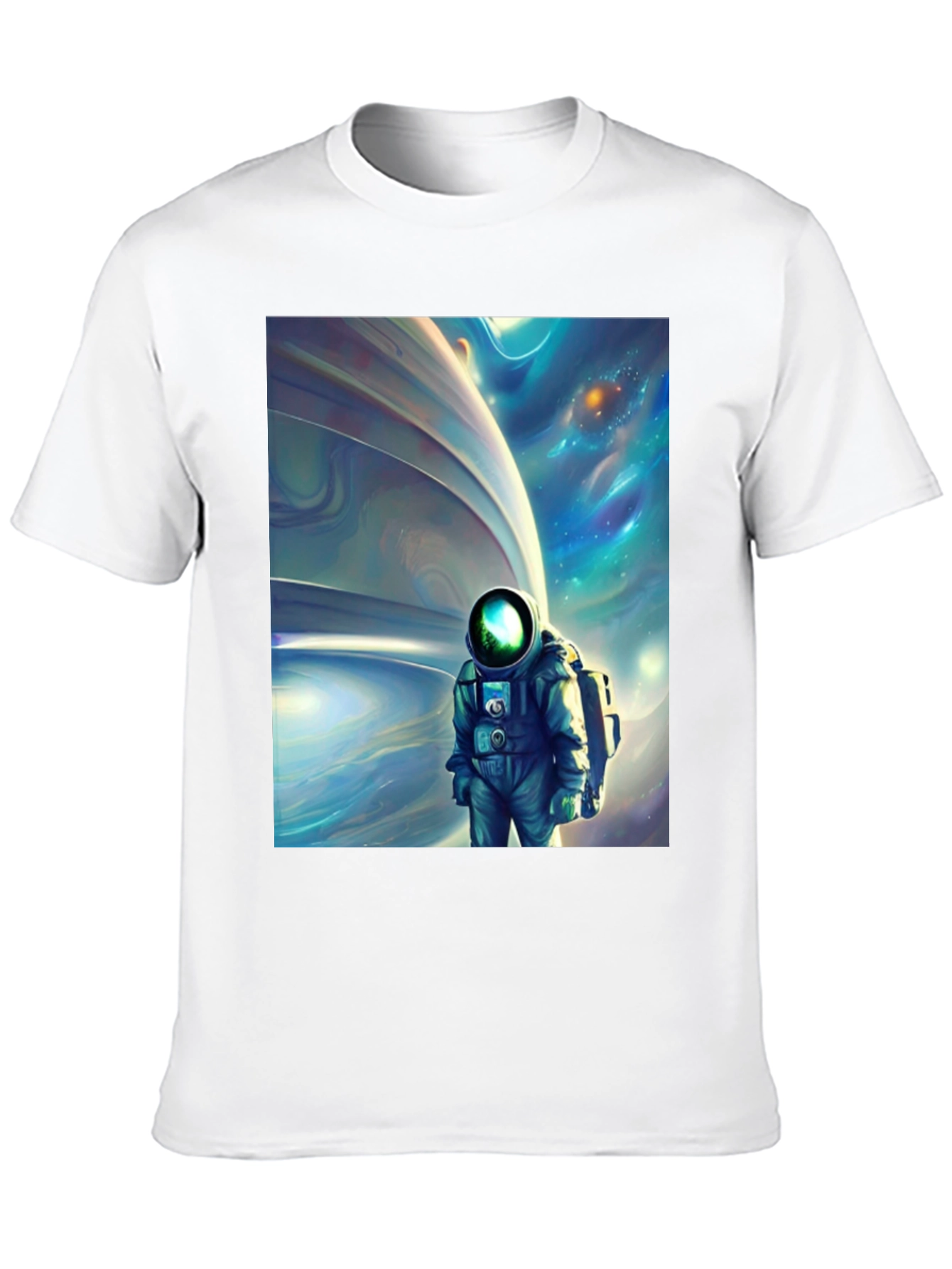 Astronaut Space Art Black T-Shirt