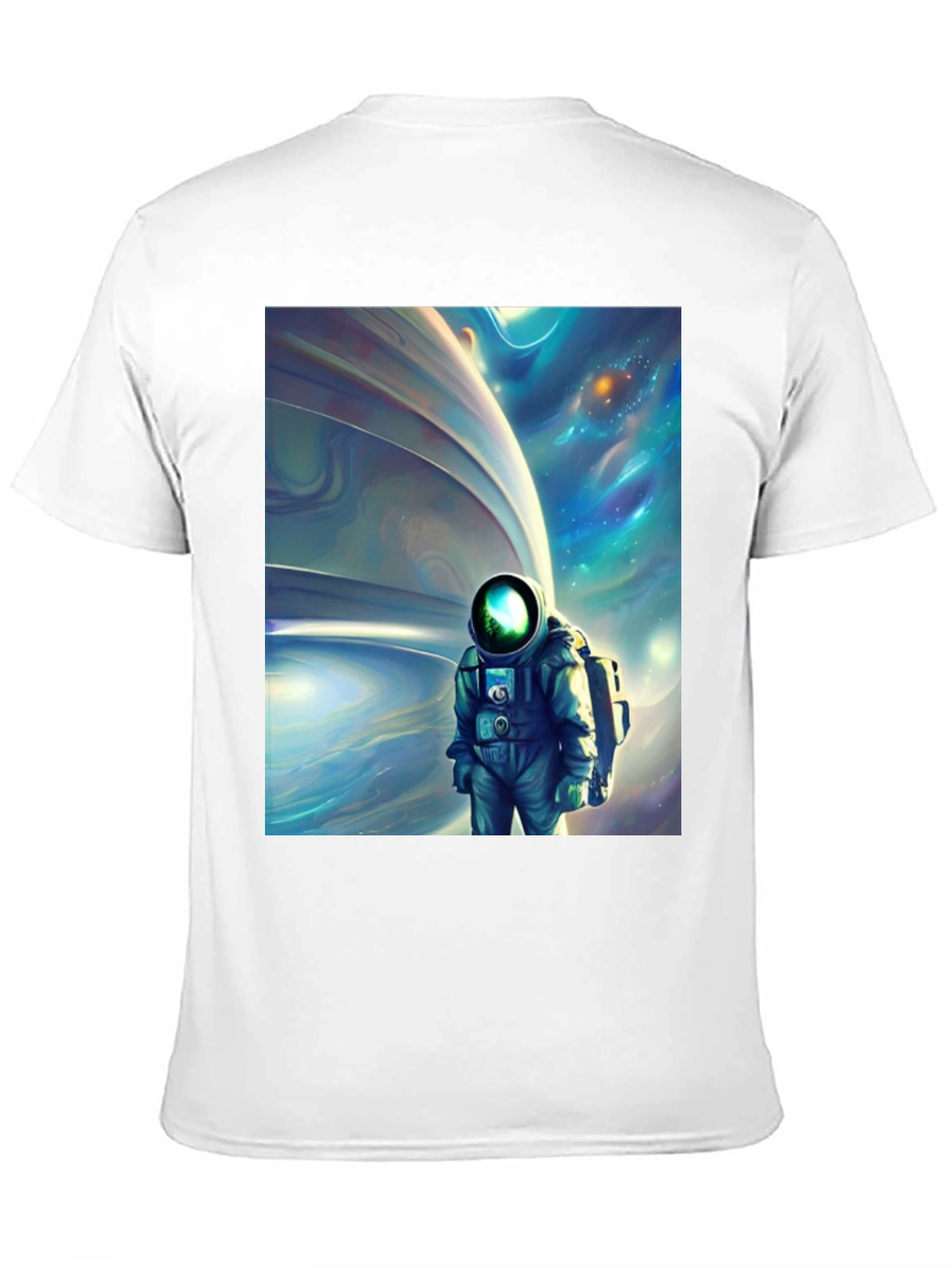 Astronaut Space Art Black T-Shirt