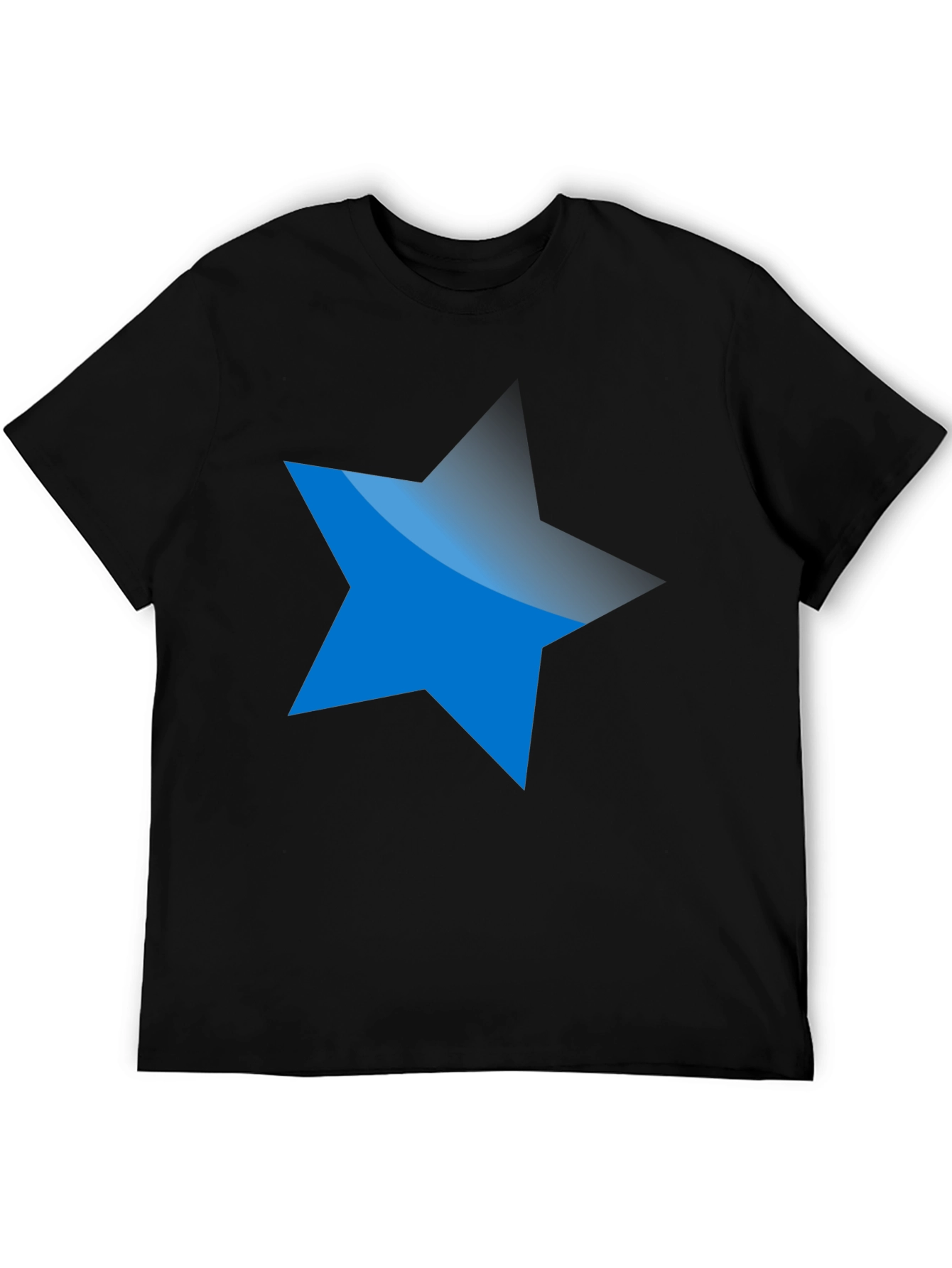 Blue Star Graphic Black T-Shirt